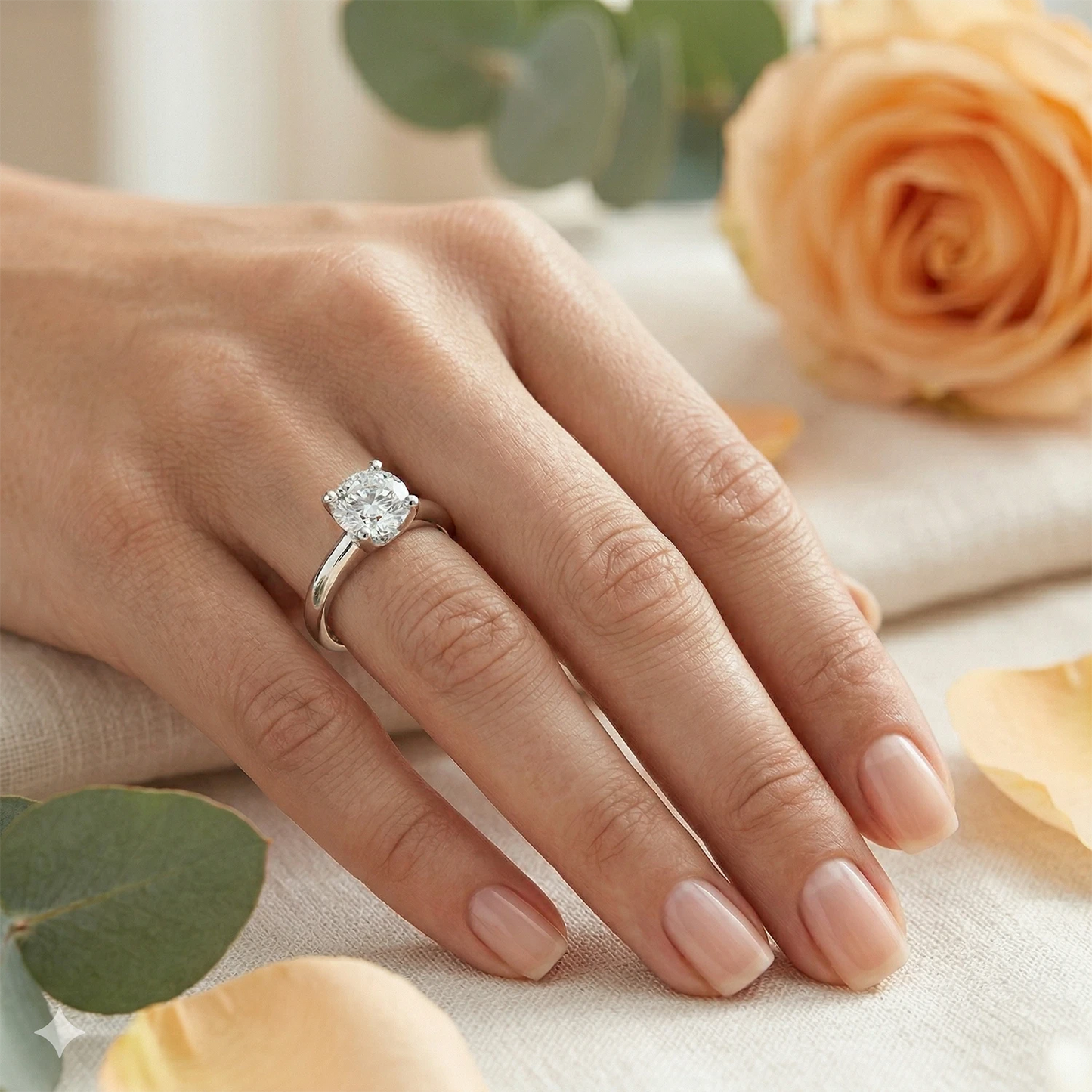 14K White Gold Ring with Lab-Created Diamonds 1.120 CT.TW