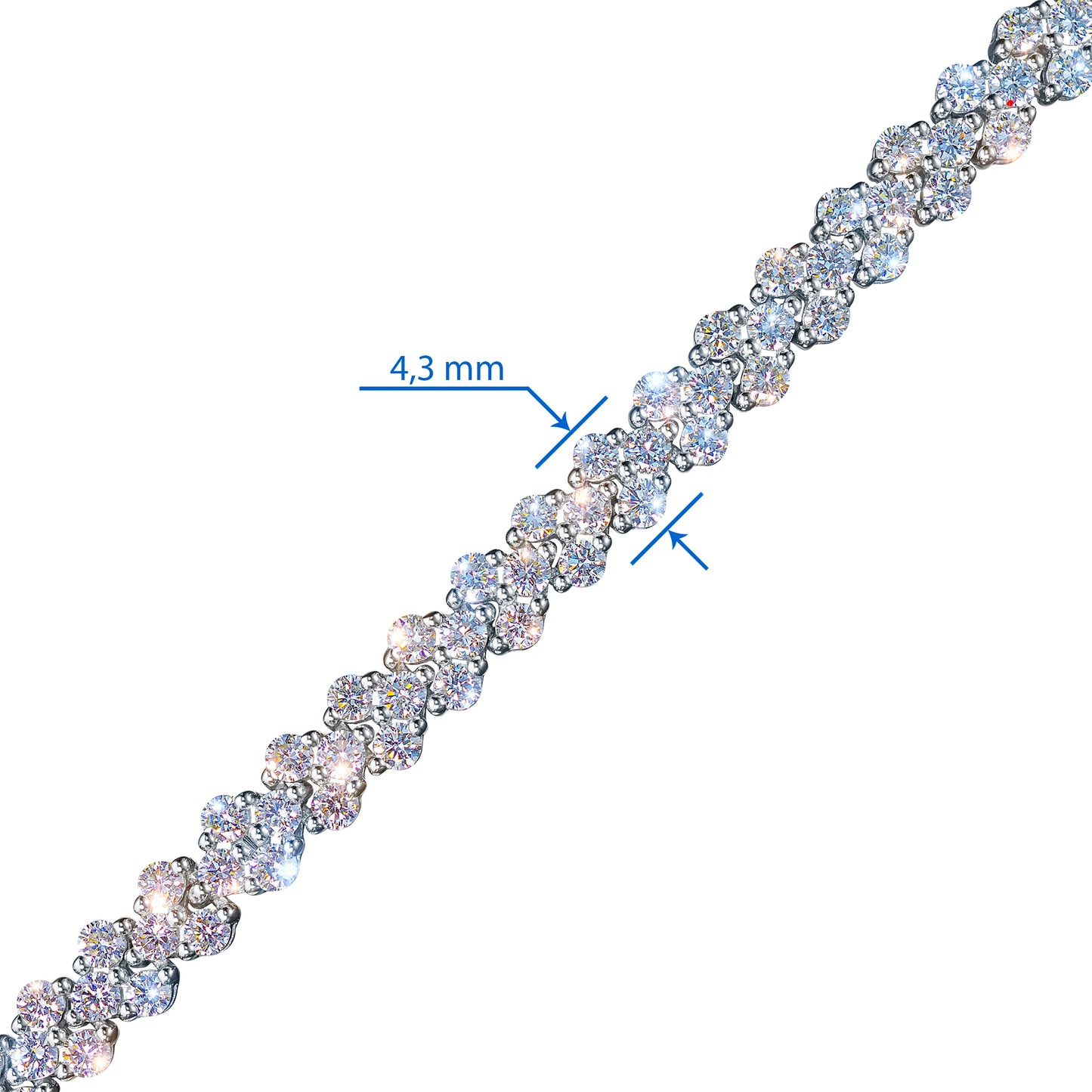 14K White Gold Bracelet with Lab-Created Diamonds 573.500 CT.TW