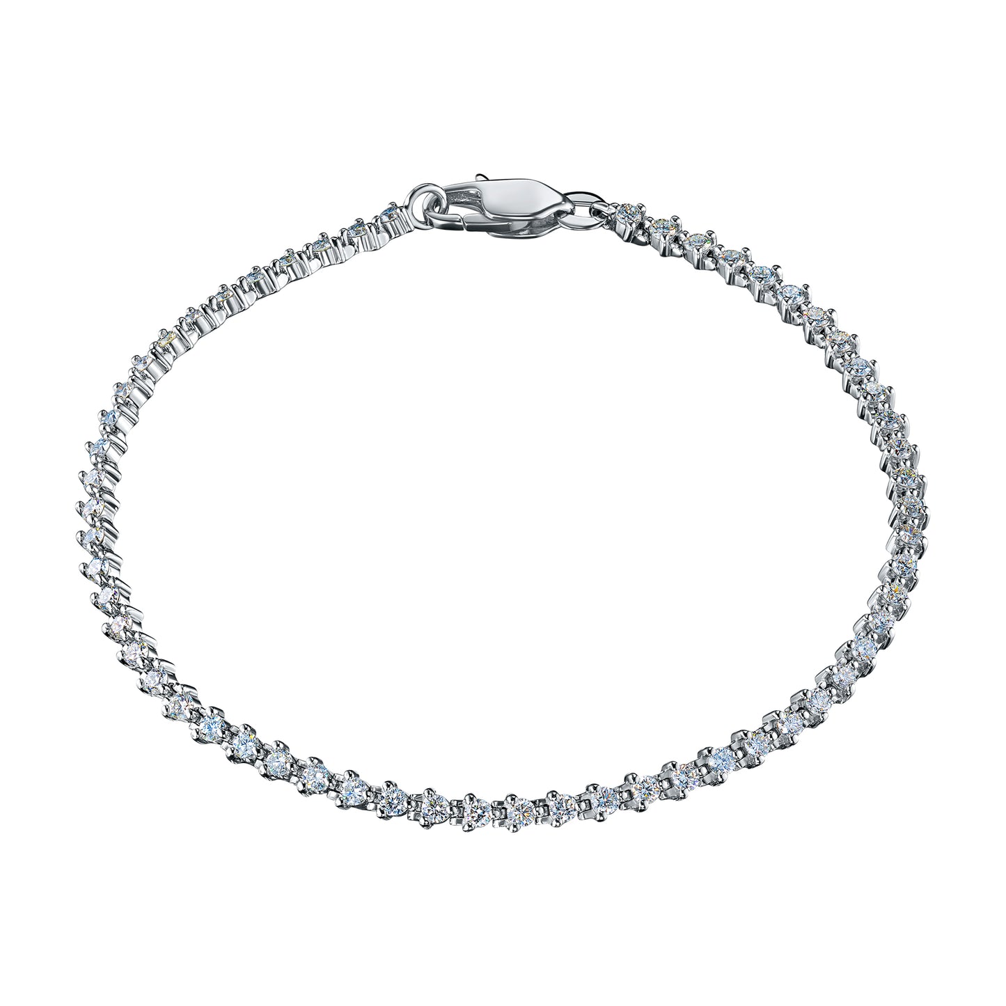 14K White Gold Bracelet with Lab-Created Diamonds 95.370 CT.TW