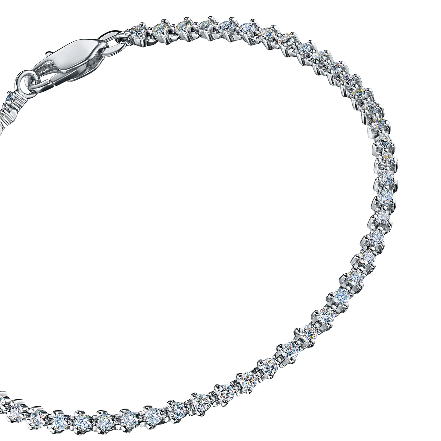 14K White Gold Bracelet with Lab-Created Diamonds 95.370 CT.TW