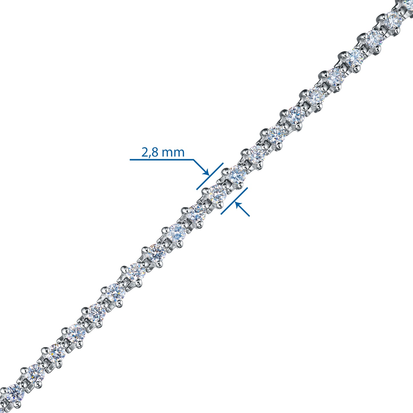 14K White Gold Bracelet with Lab-Created Diamonds 95.370 CT.TW