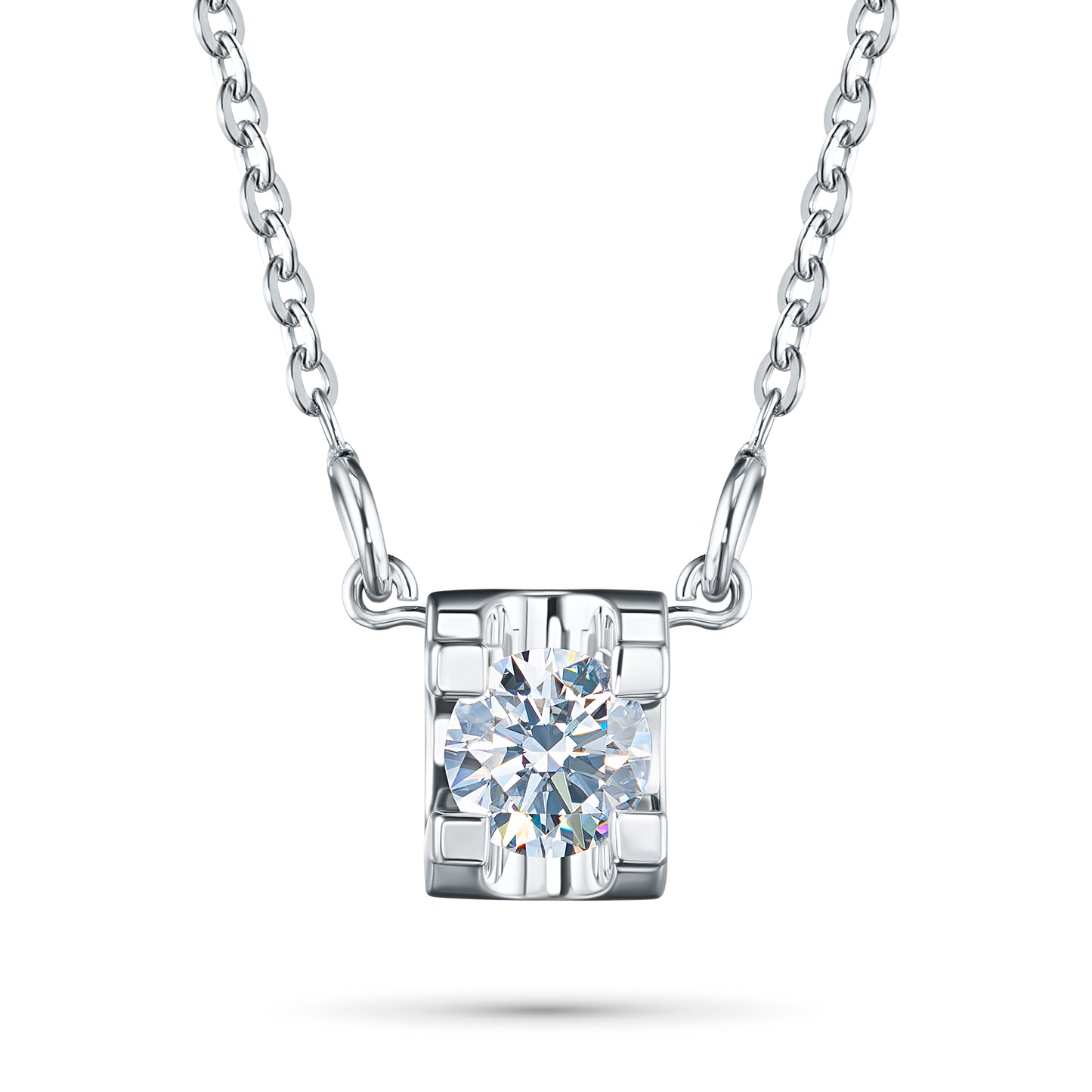 14K White Gold Necklace with Lab-Created Diamonds 1.070 CT.TW