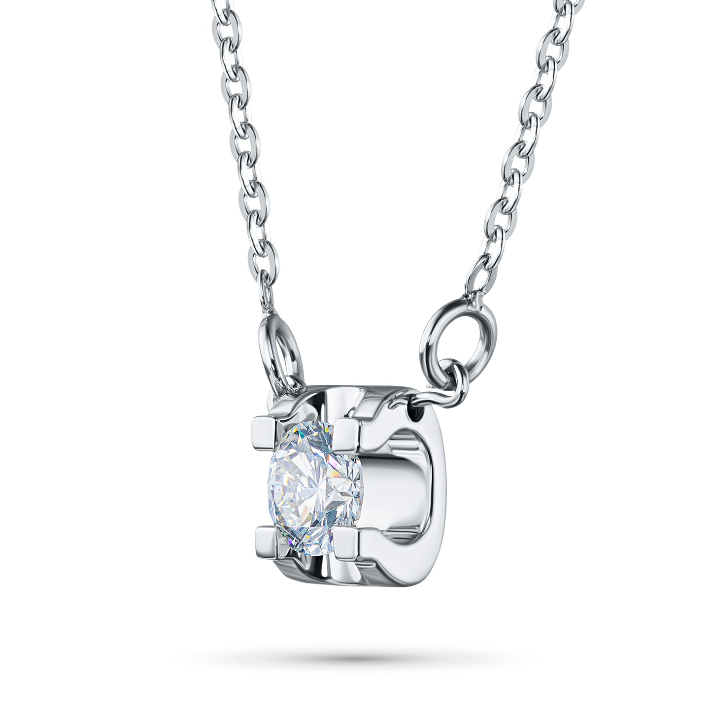 14K White Gold Necklace with Lab-Created Diamonds 1.070 CT.TW
