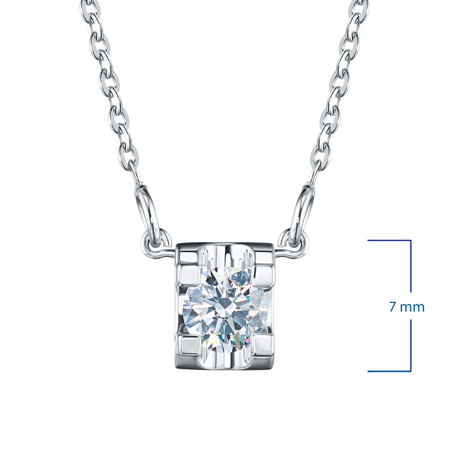 14K White Gold Necklace with Lab-Created Diamonds 1.070 CT.TW