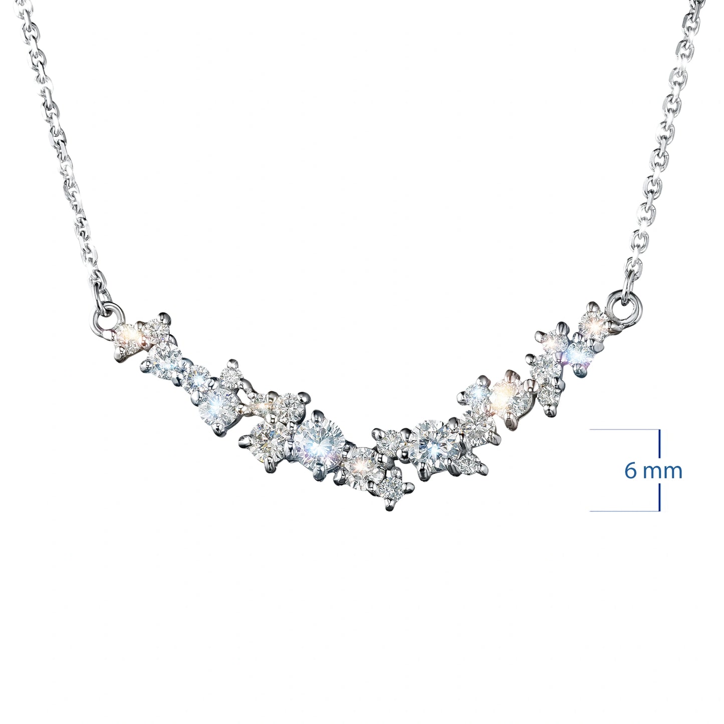 14K White Gold Necklace with Lab-Created Diamonds 3.810 CT.TW
