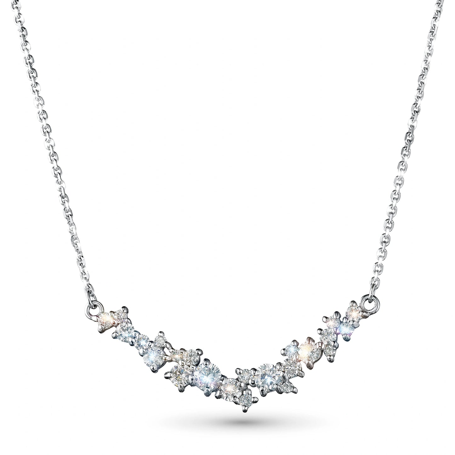 14K White Gold Necklace with Lab-Created Diamonds 3.810 CT.TW