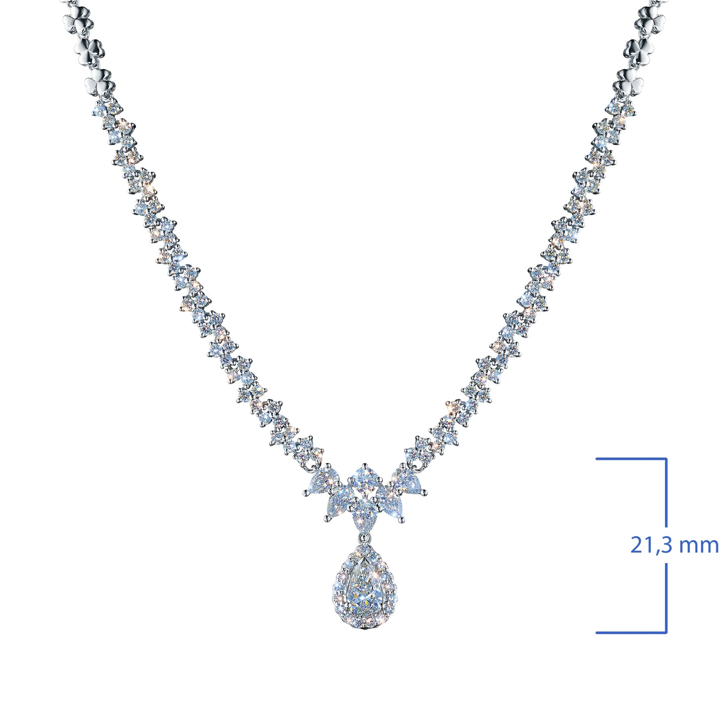 14K White Gold Necklace with Lab-Created Diamonds 228.780 CT.TW