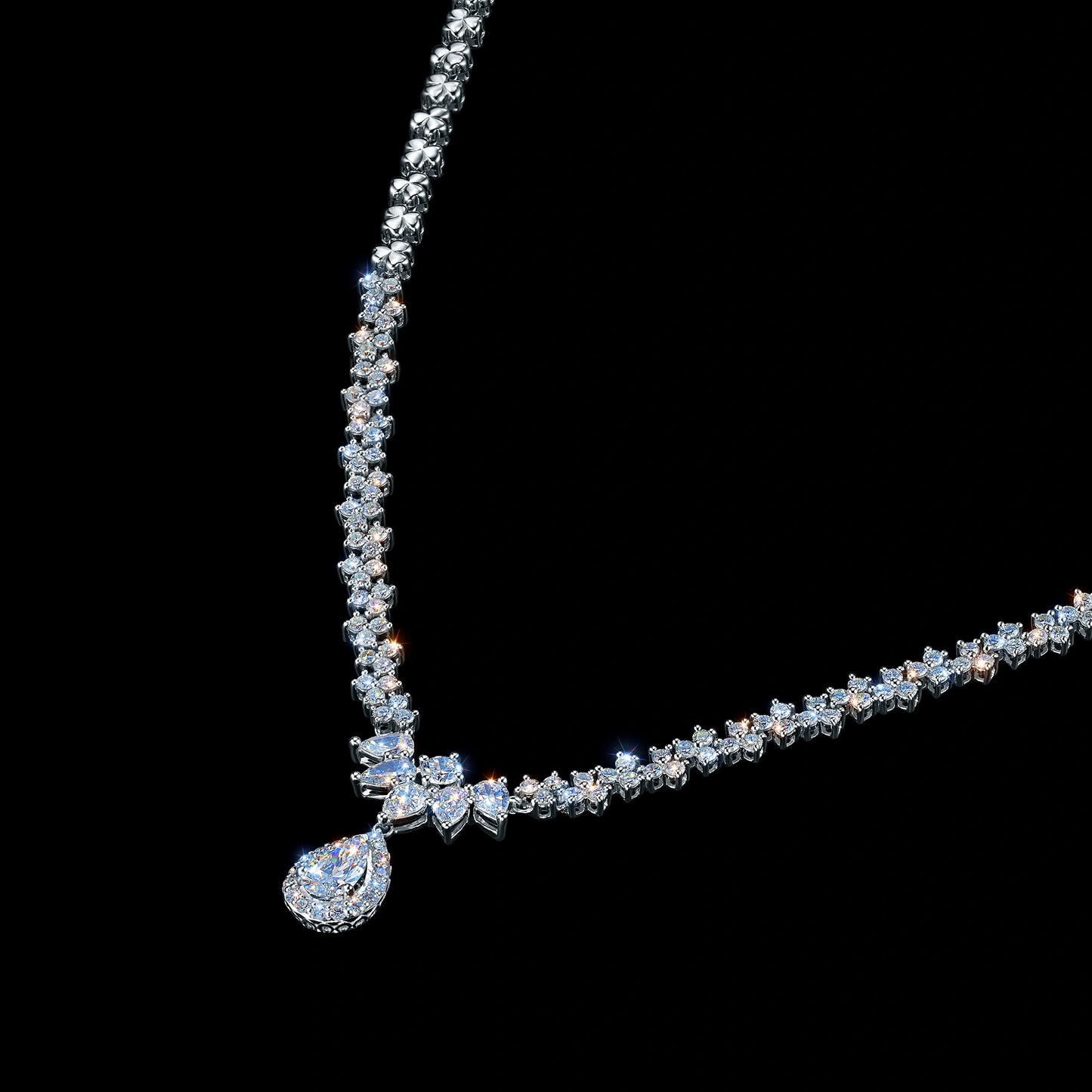 14K White Gold Necklace with Lab-Created Diamonds 228.780 CT.TW
