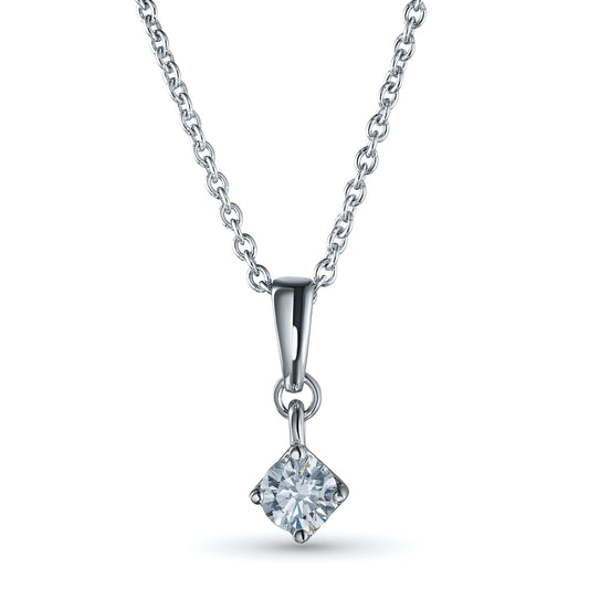 14K White Gold Necklace with Natural Diamonds 1.000 CT.TW