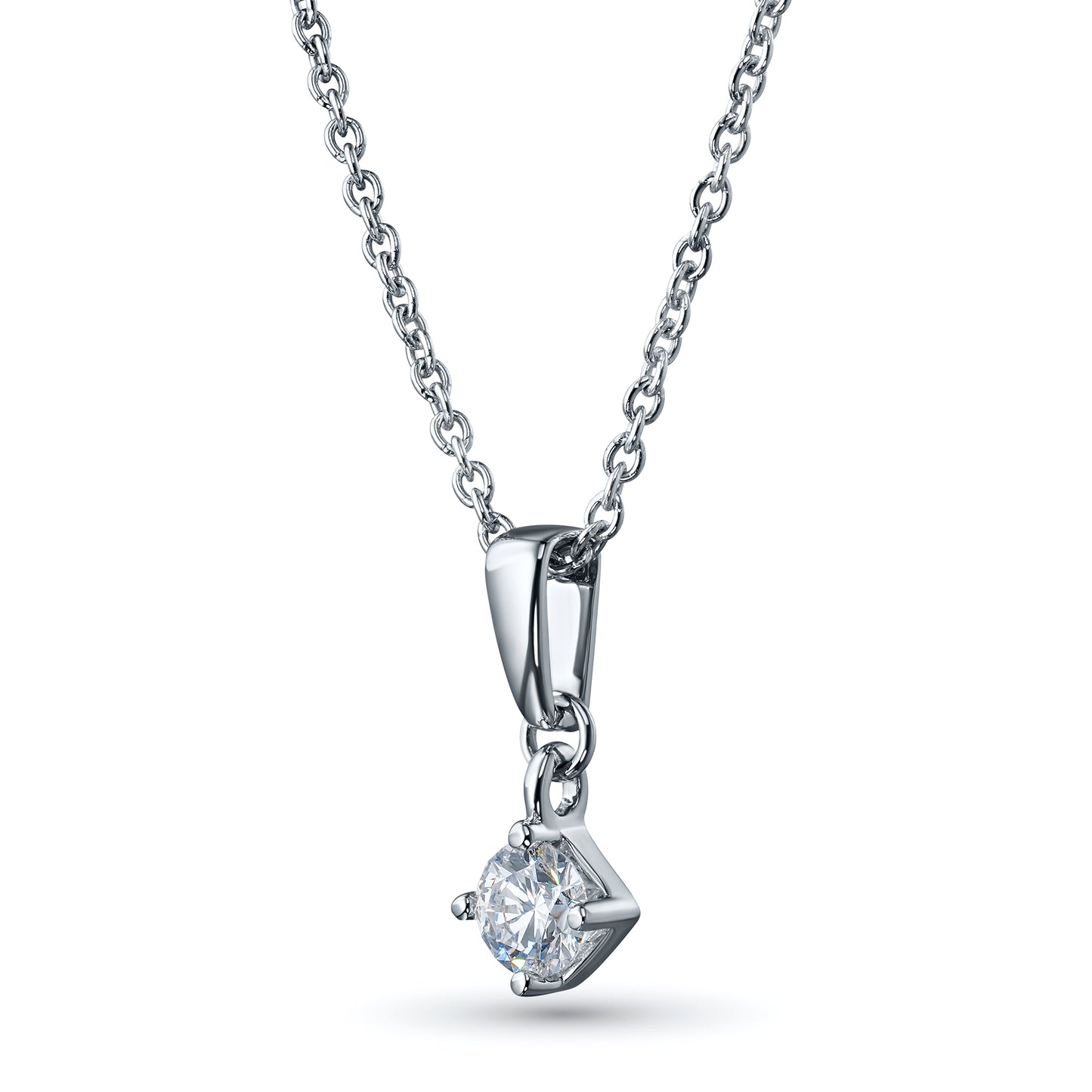 14K White Gold Necklace with Natural Diamonds 1.000 CT.TW
