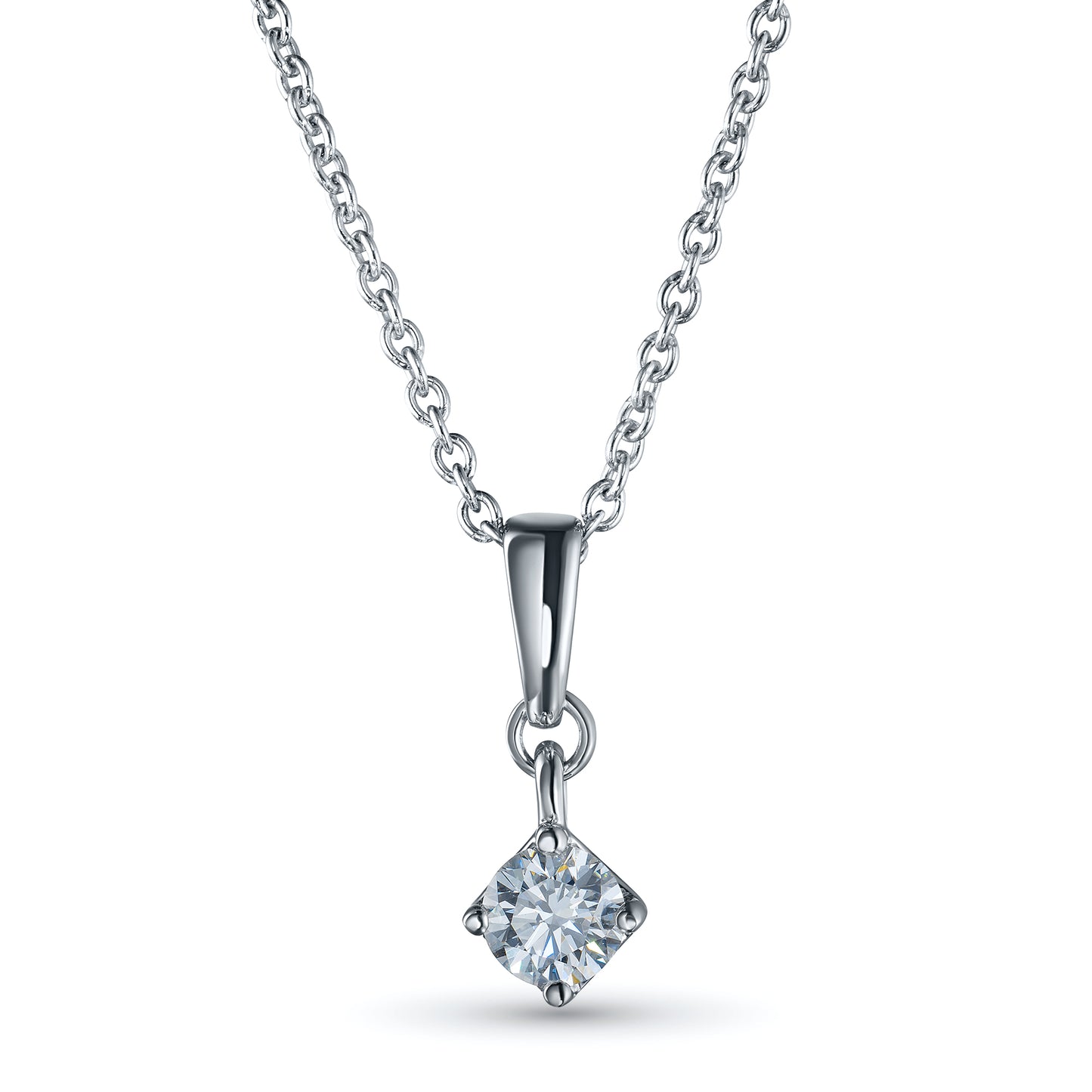 14K White Gold Necklace with Lab-Created Diamonds 0.510 CT.TW