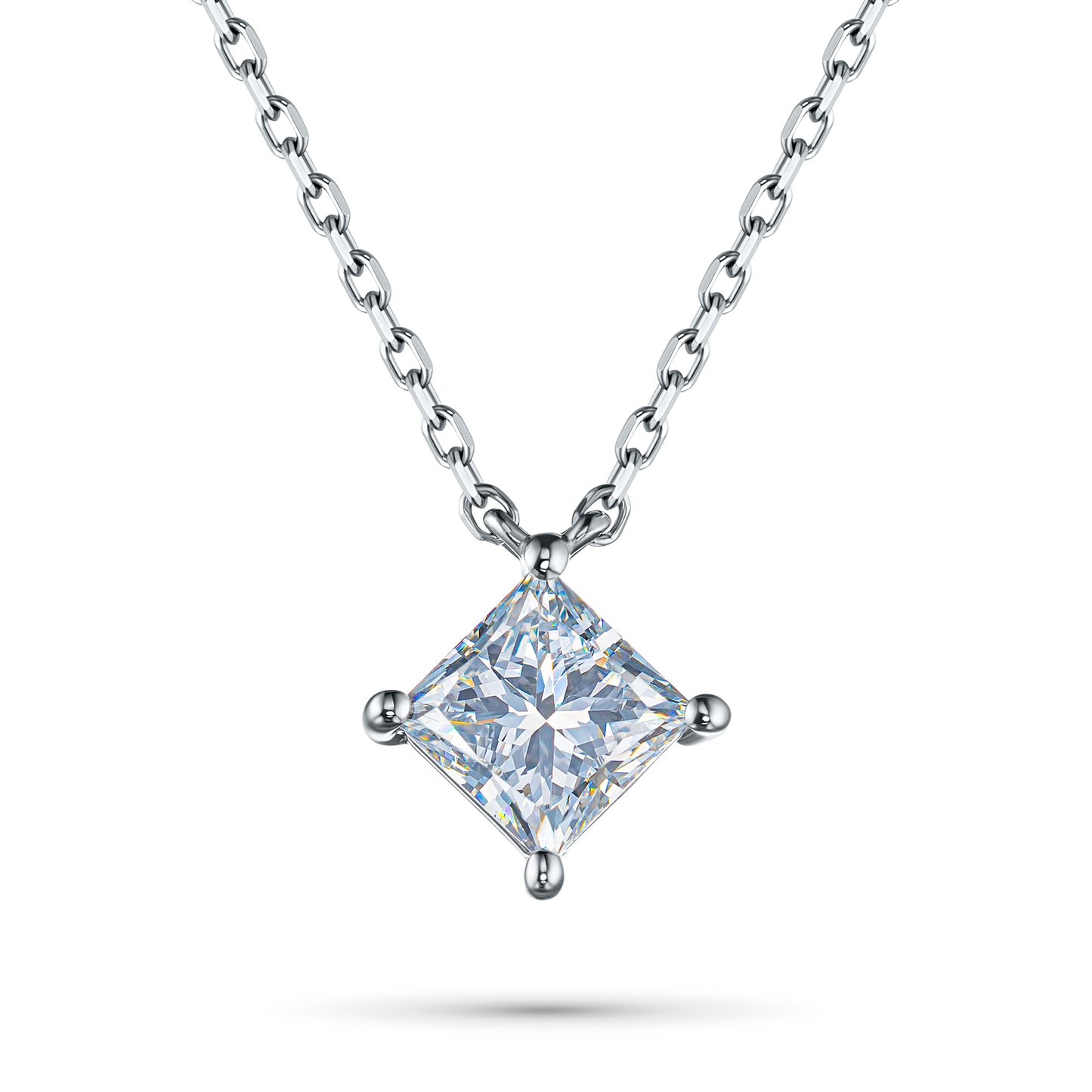 14K White Gold Necklace with Lab-Created Diamonds 1.000 CT.TW
