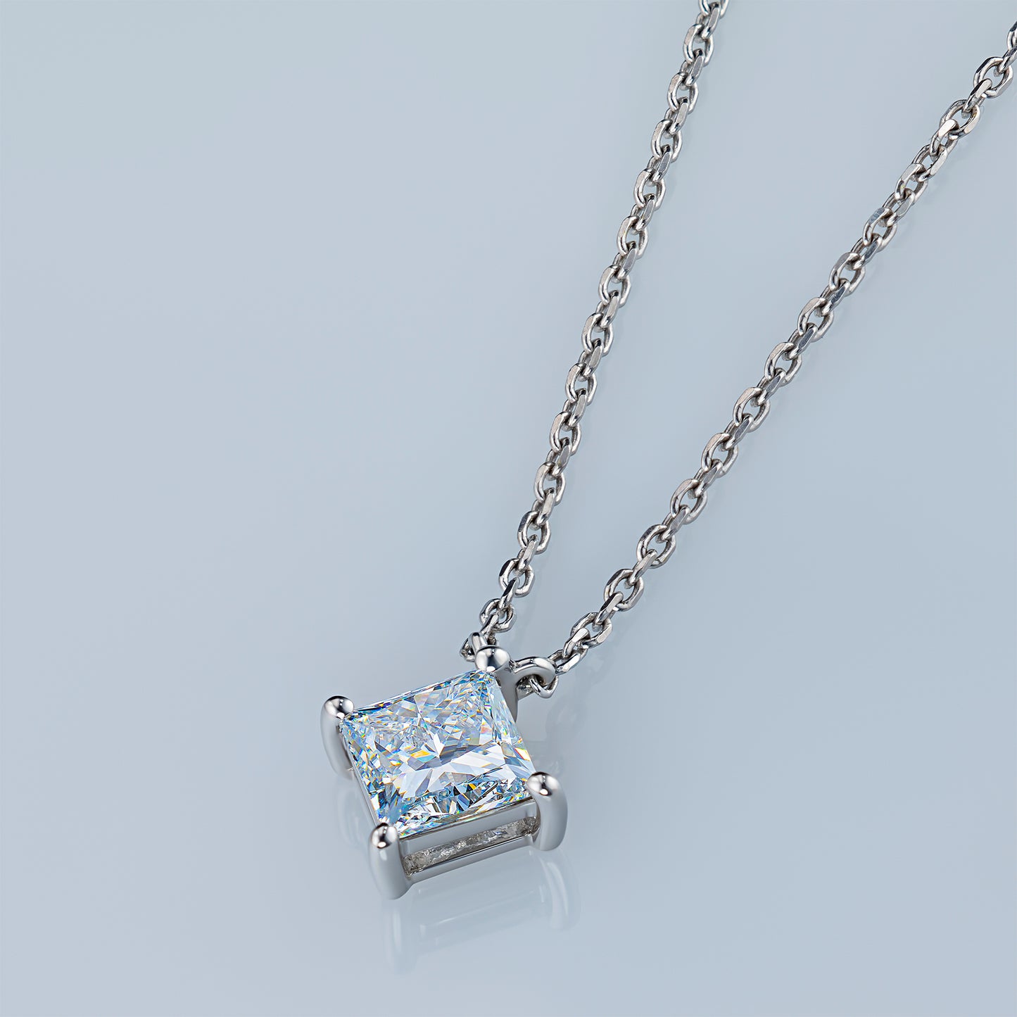 14K White Gold Necklace with Lab-Created Diamonds 1.000 CT.TW