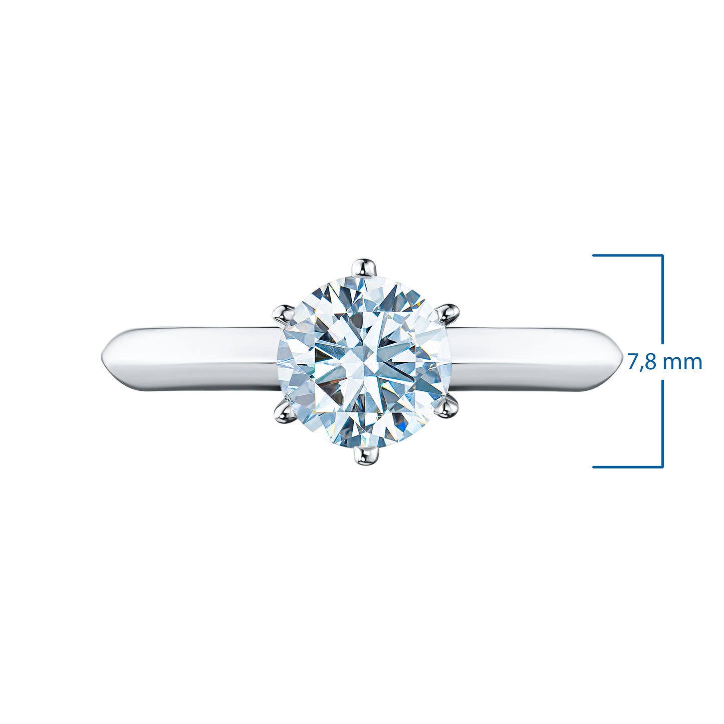 14K White Gold Ring with Natural Diamonds 0.500 CT.TW