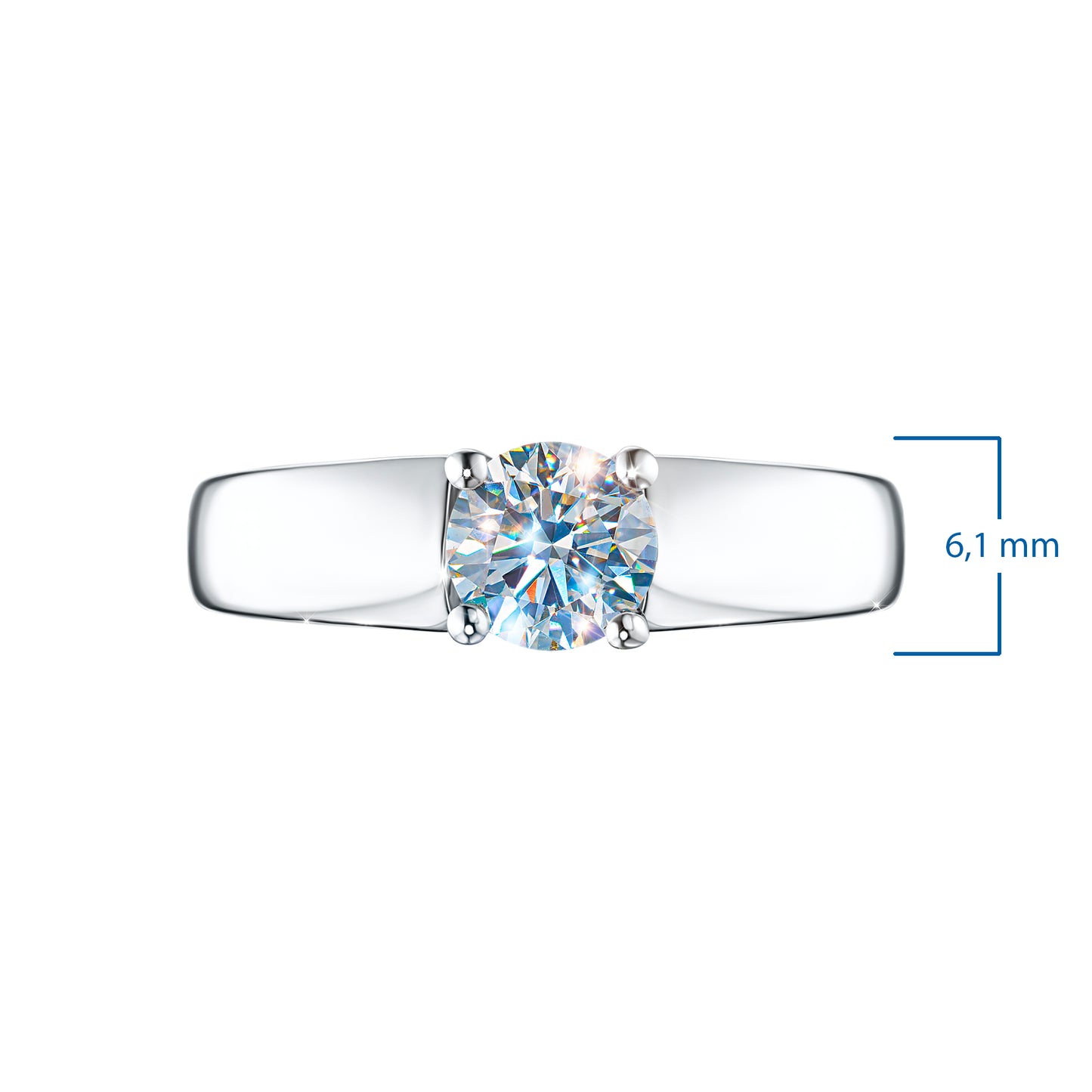 14K White Gold Ring with Lab-Created Diamonds 0.870 CT.TW