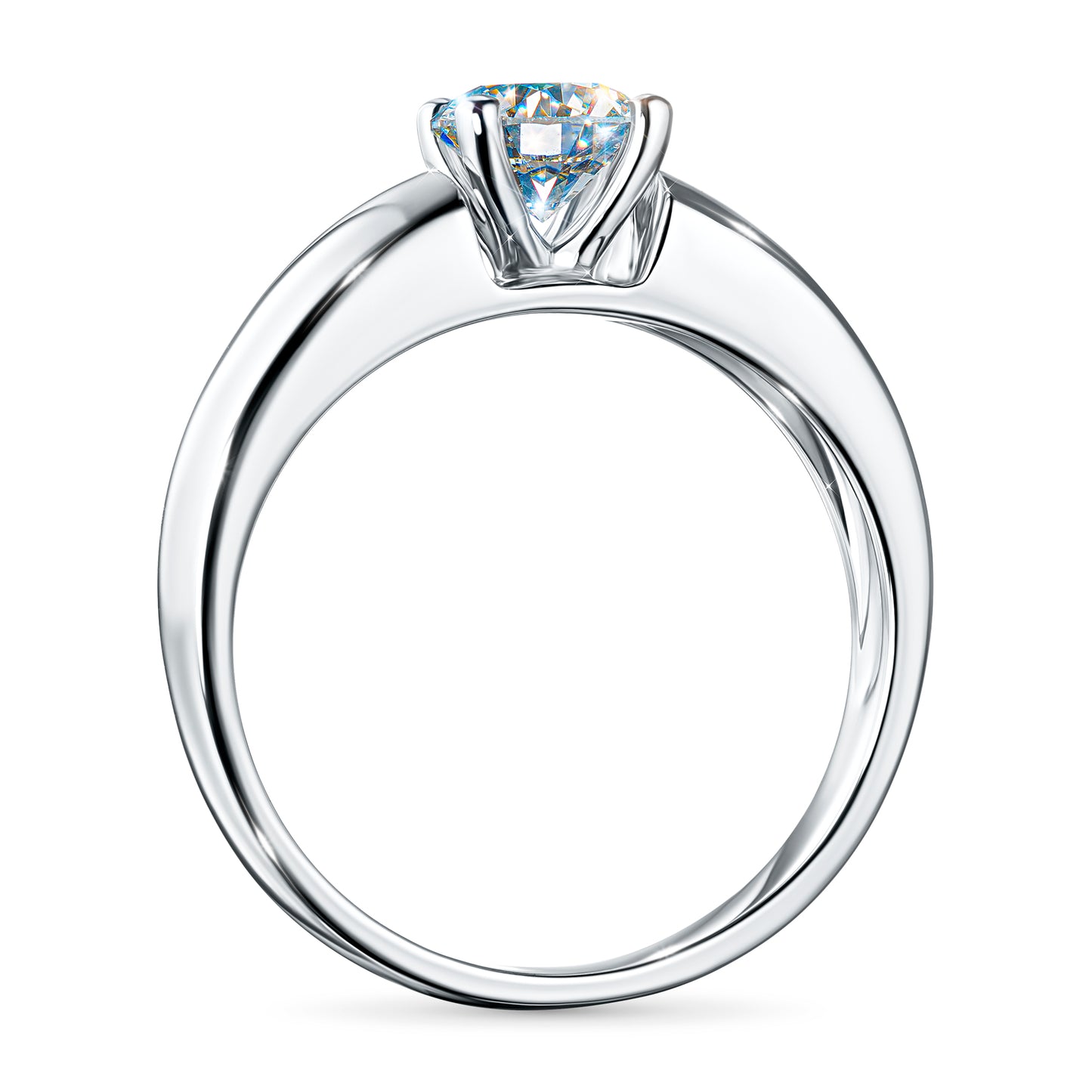 14K White Gold Ring with Lab-Created Diamonds 0.870 CT.TW