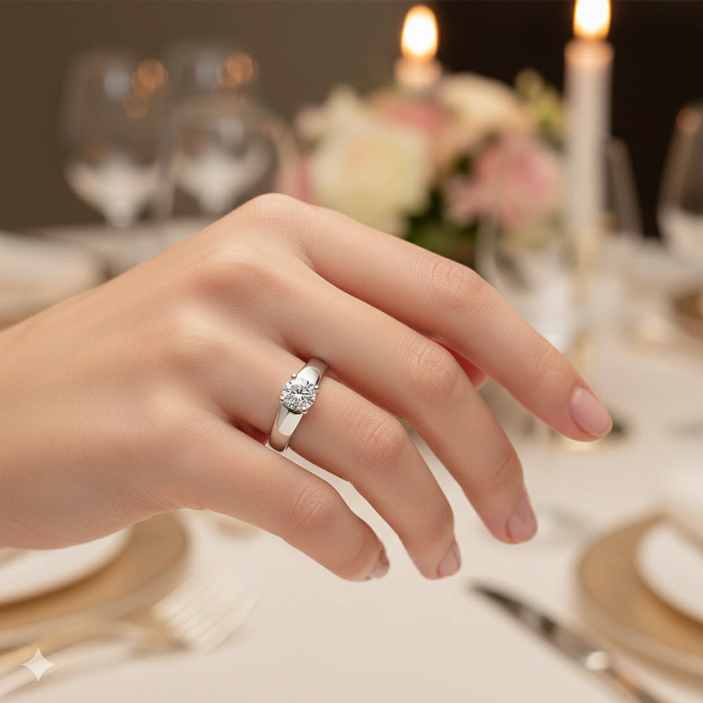 14K White Gold Ring with Lab-Created Diamonds 0.870 CT.TW