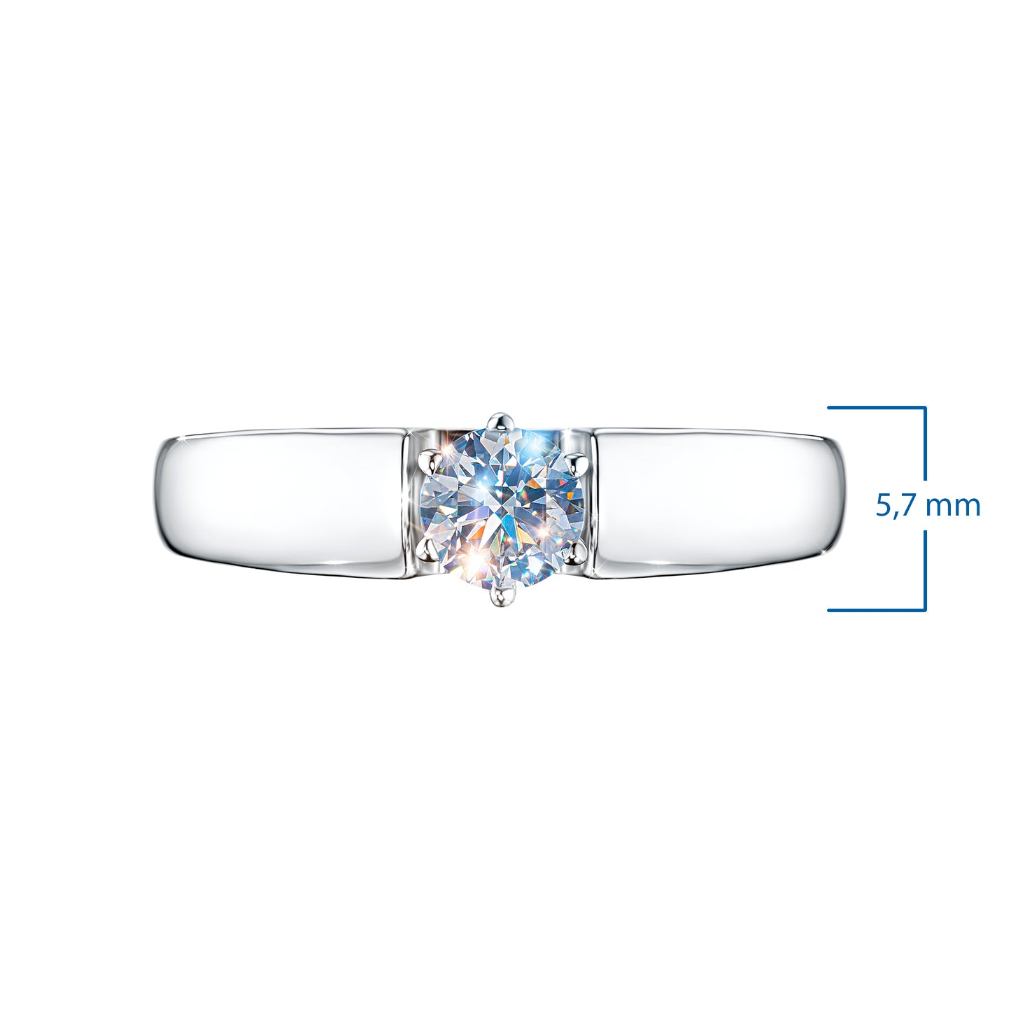 14K White Gold Ring with Lab-Created Diamonds 0.890 CT.TW