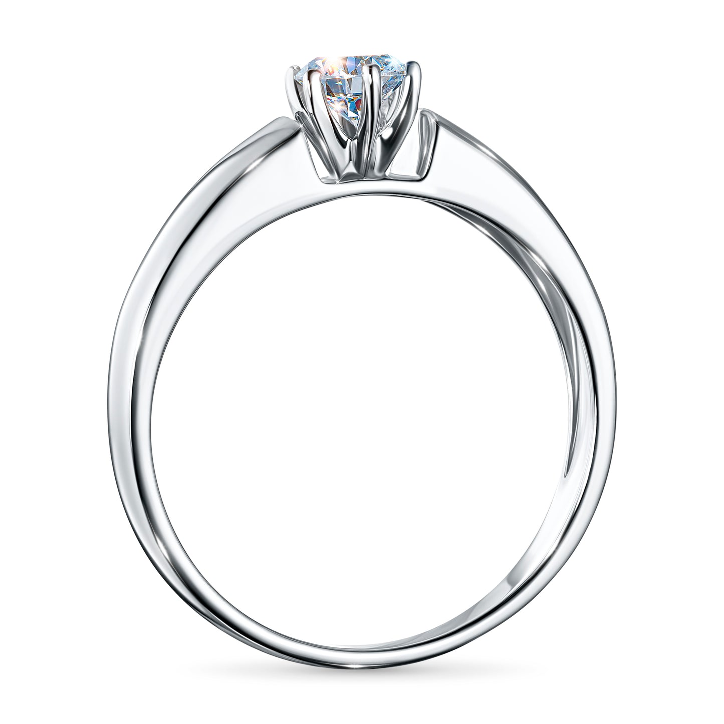 14K White Gold Ring with Lab-Created Diamonds 0.890 CT.TW
