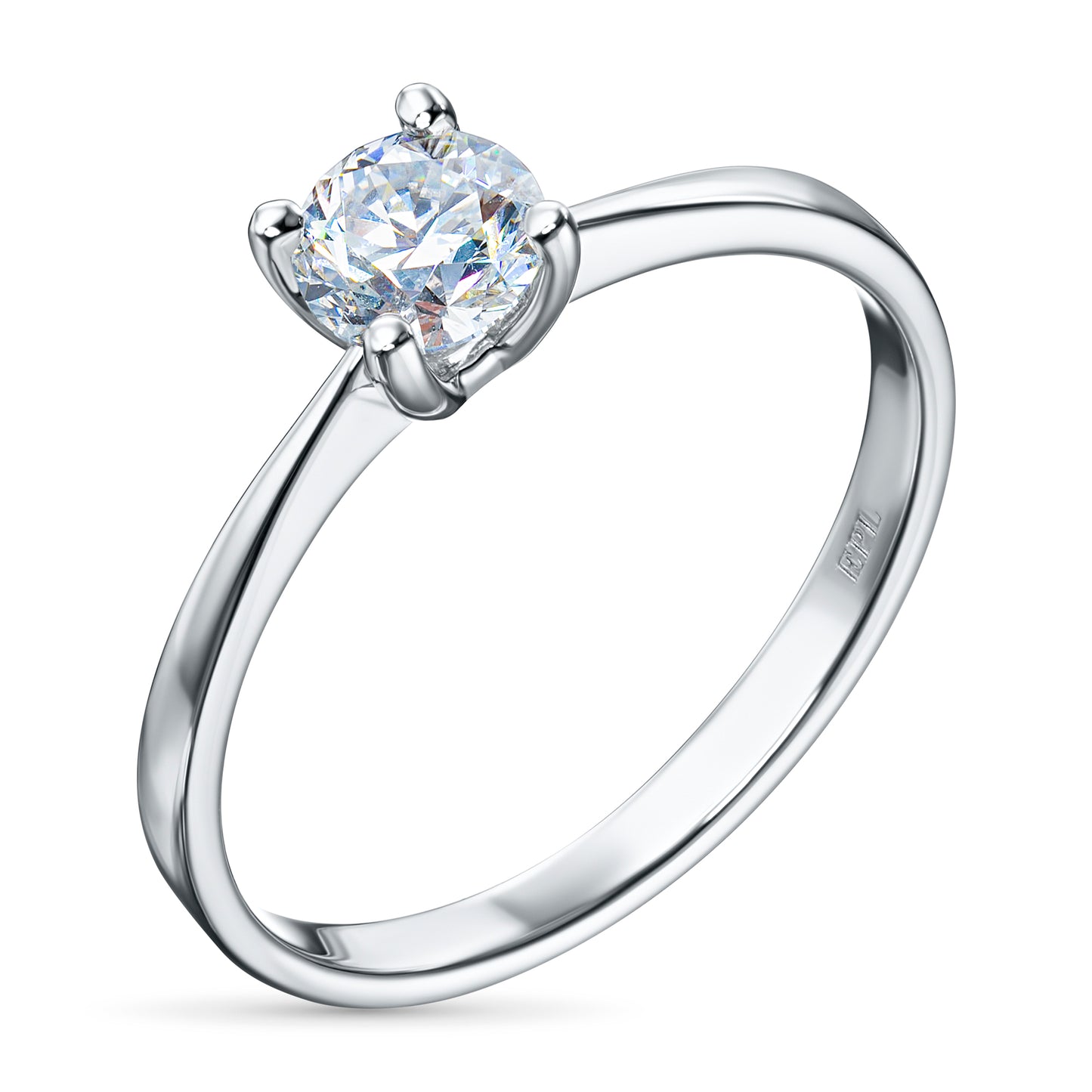 14K White Gold Ring with Natural Diamonds 0.180 CT.TW
