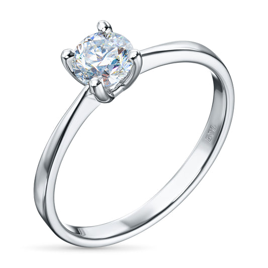 14K White Gold Ring with Natural Diamonds 0.180 CT.TW