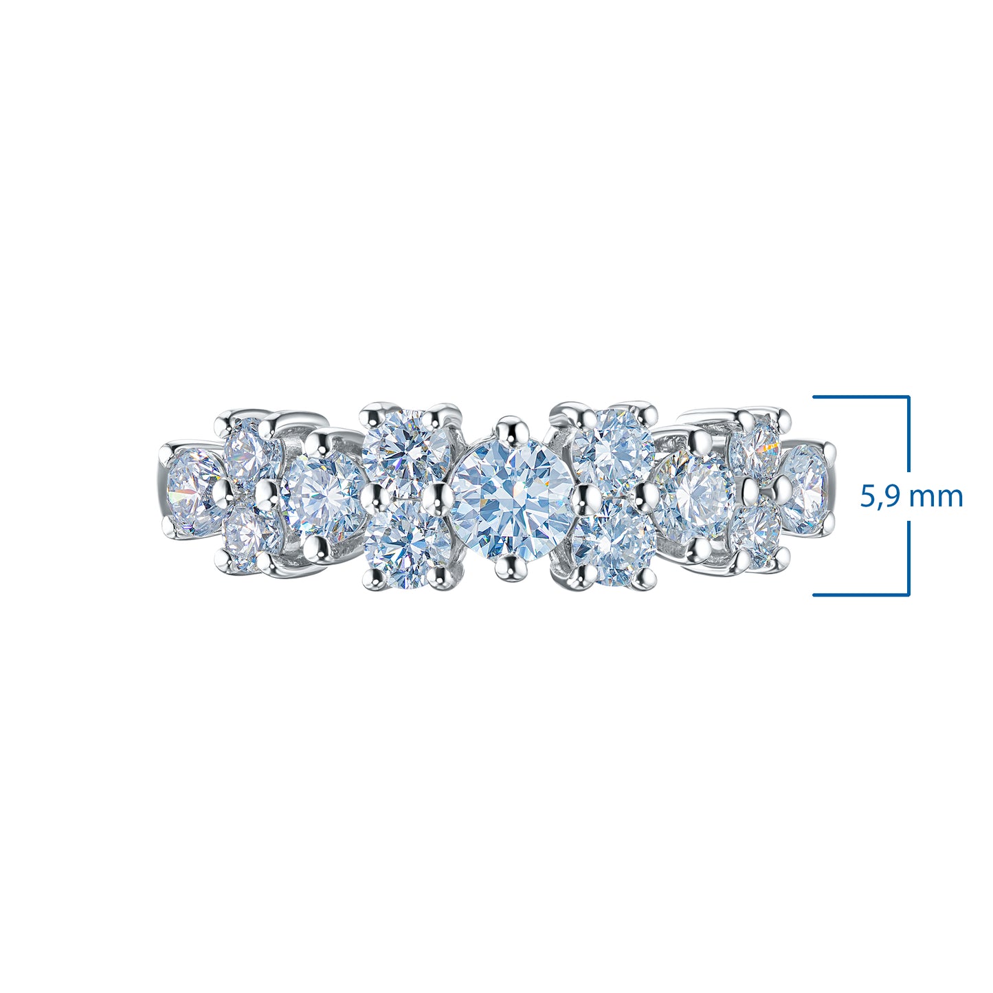 14K White Gold Ring with Natural Diamonds 4.530 CT.TW