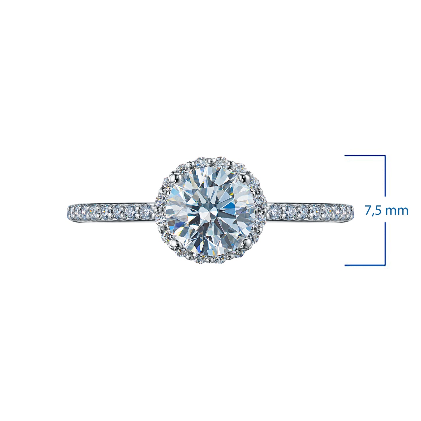 14K White Gold Ring with Lab-Created Diamonds 10.460 CT.TW