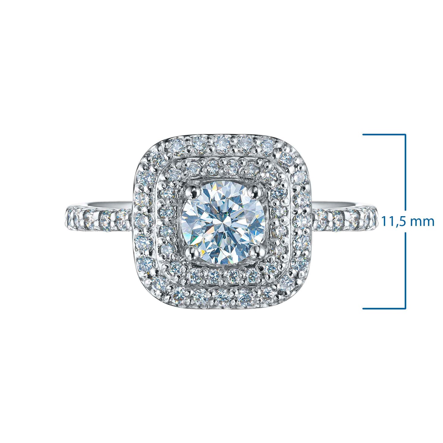 14K White Gold Ring with Lab-Created Diamonds 16.900 CT.TW