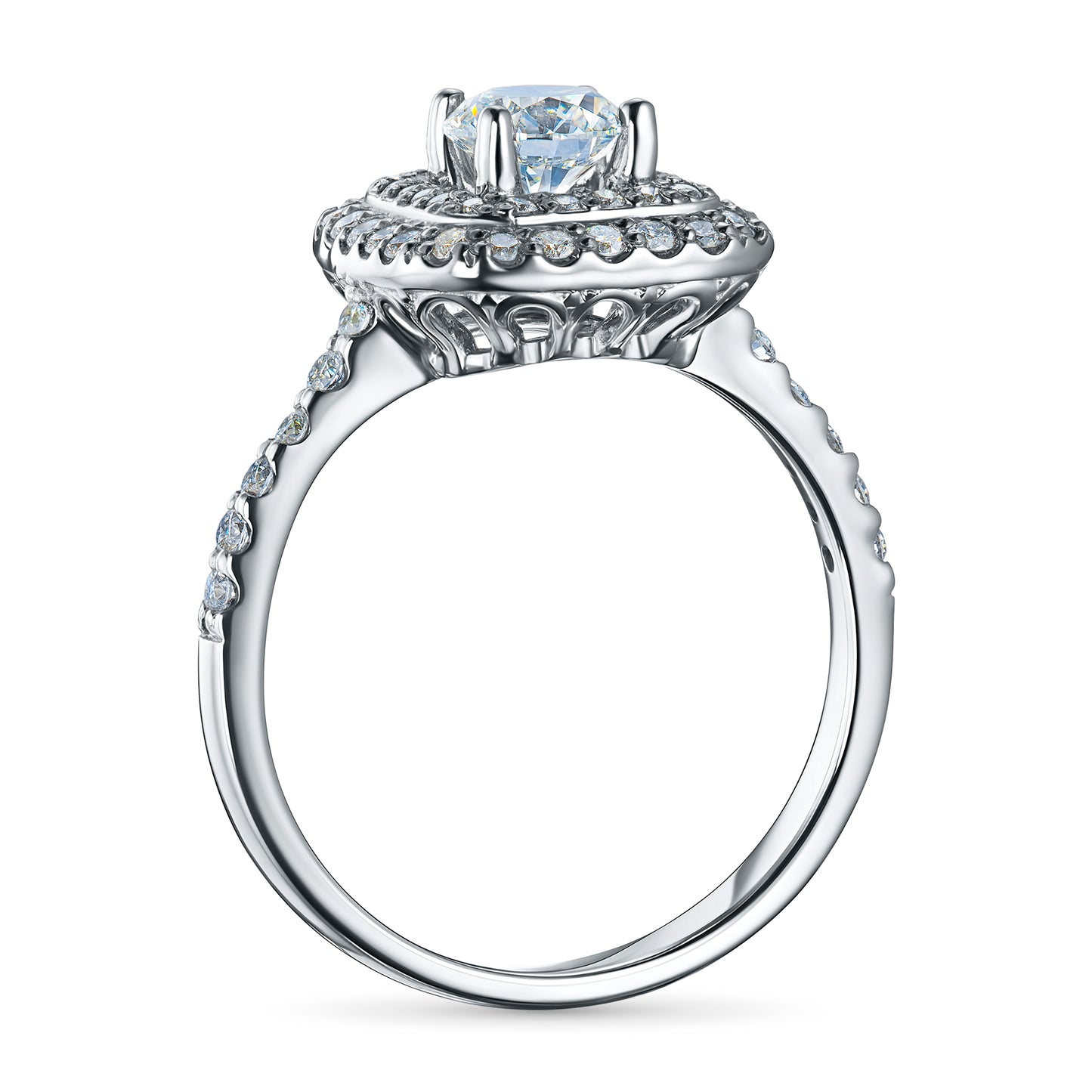 14K White Gold Ring with Lab-Created Diamonds 16.900 CT.TW