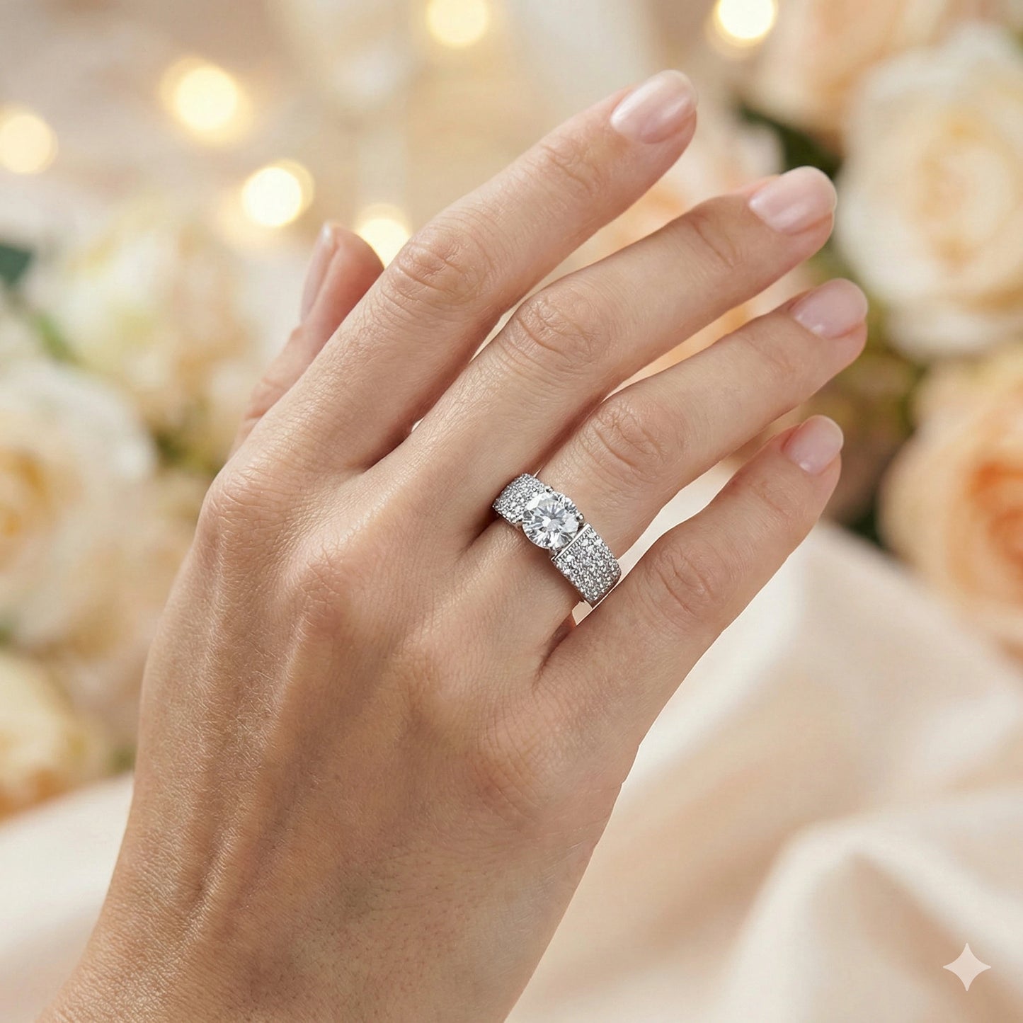 14K White Gold Ring with Lab-Created Diamonds 39.890 CT.TW
