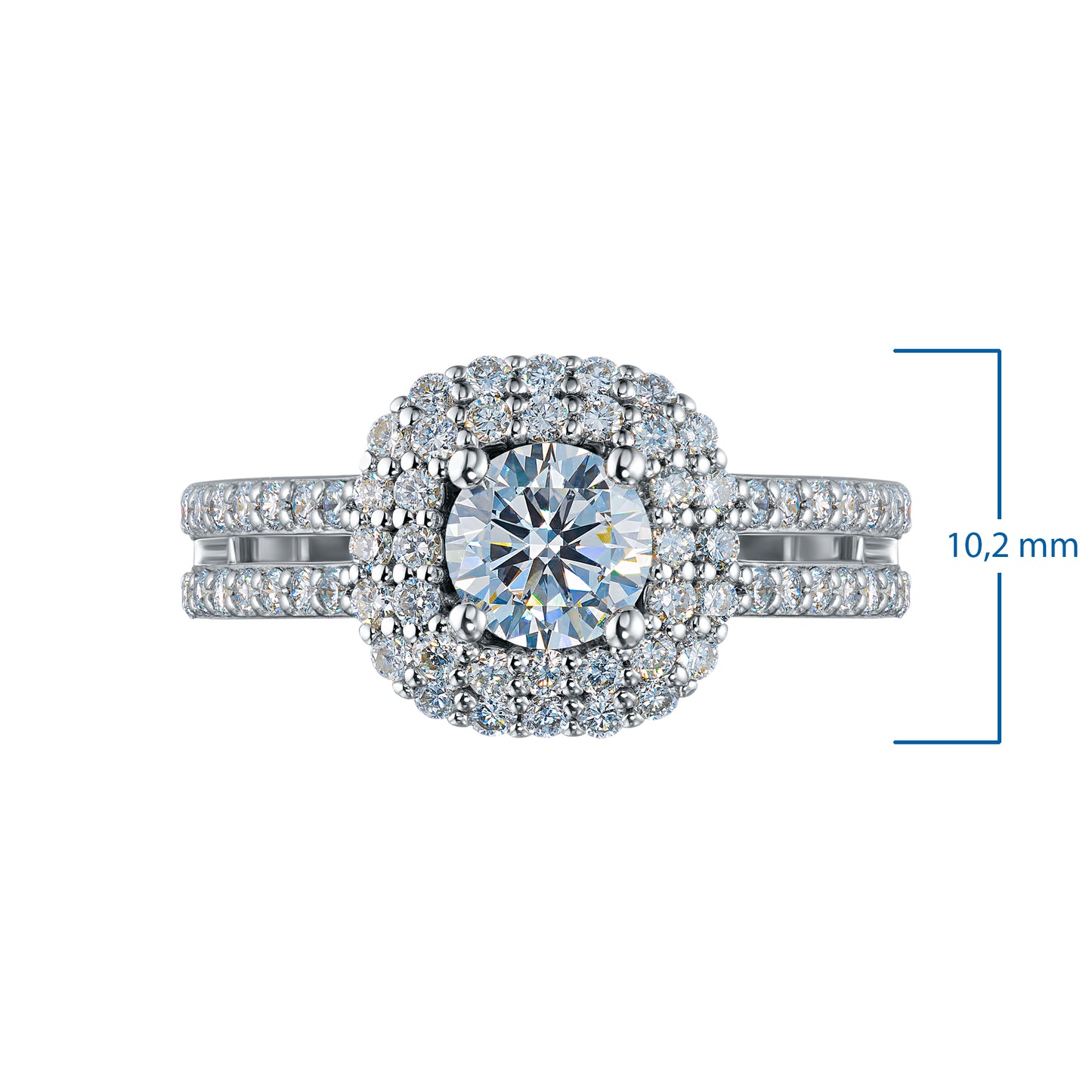 14K White Gold Ring with Lab-Created Diamonds 38.960 CT.TW