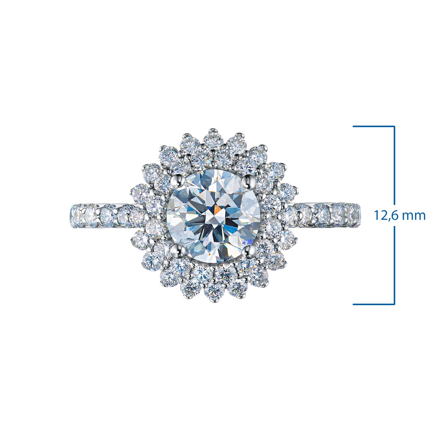 14K White Gold Ring with Lab-Created Diamonds 15.450 CT.TW