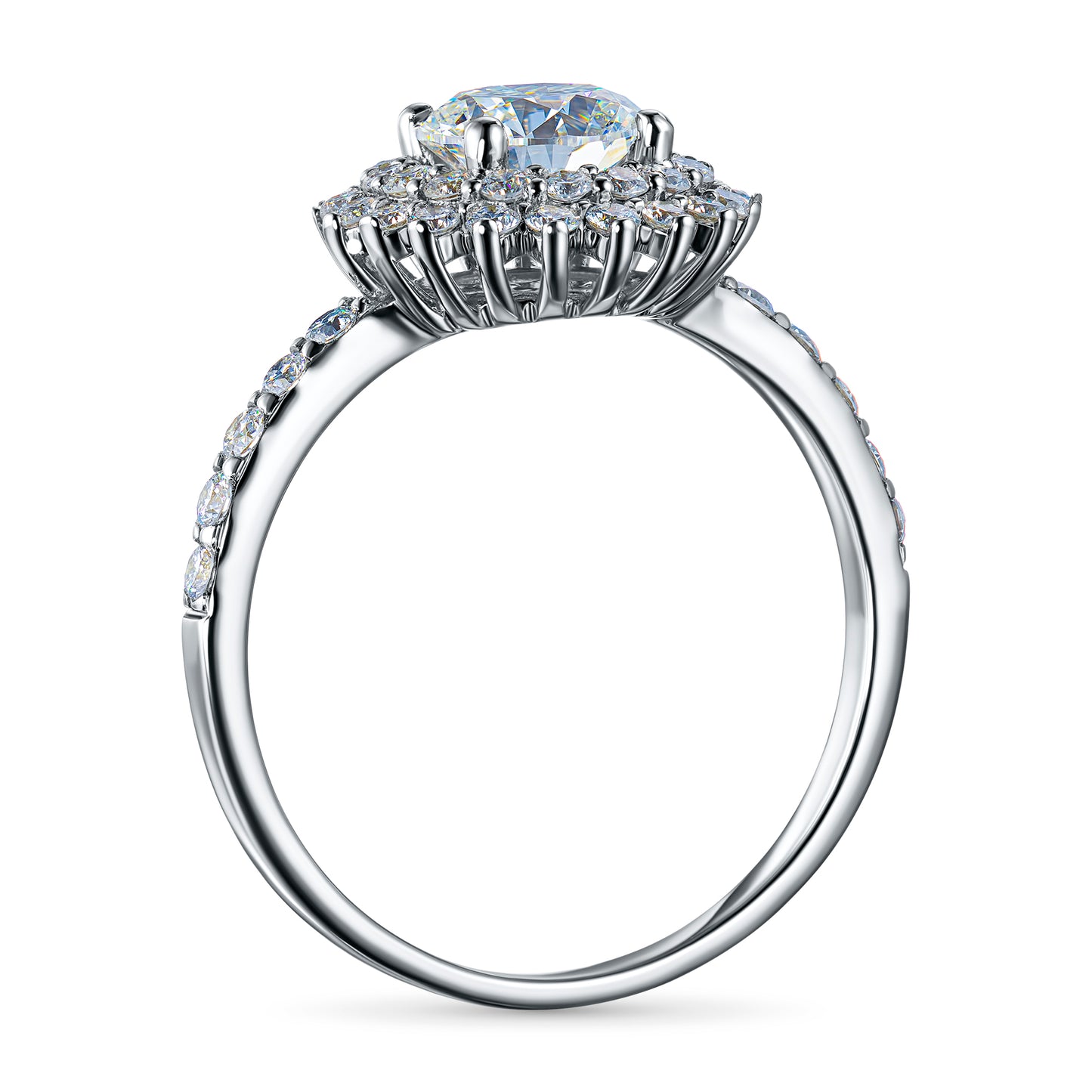 14K White Gold Ring with Lab-Created Diamonds 15.450 CT.TW
