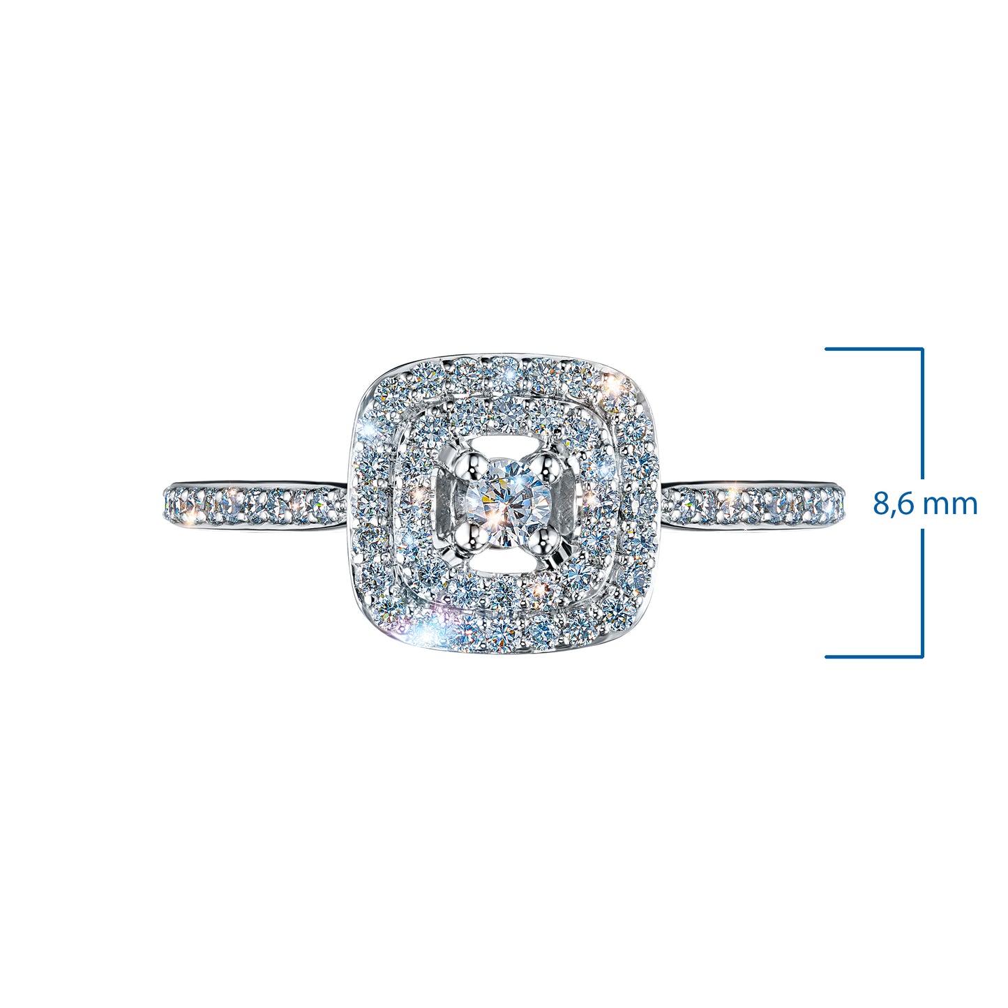 14K White Gold Ring with Natural Diamonds 15.080 CT.TW