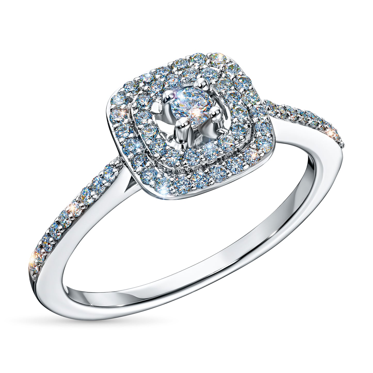 14K White Gold Ring with Natural Diamonds 15.080 CT.TW