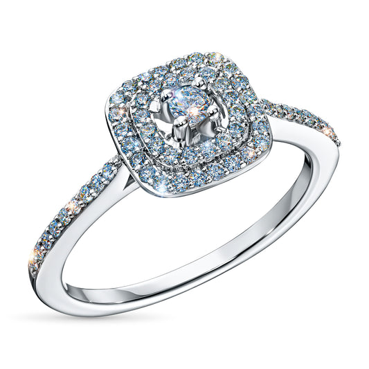 14K White Gold Ring with Natural Diamonds 15.080 CT.TW