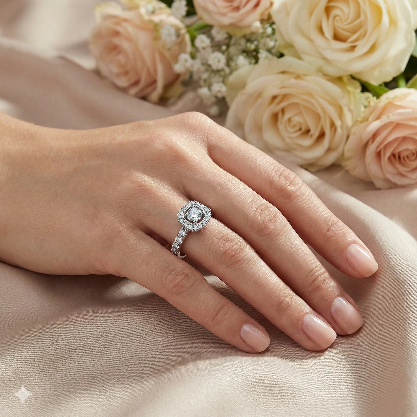 14K White Gold Ring with Natural Diamonds 5.780 CT.TW