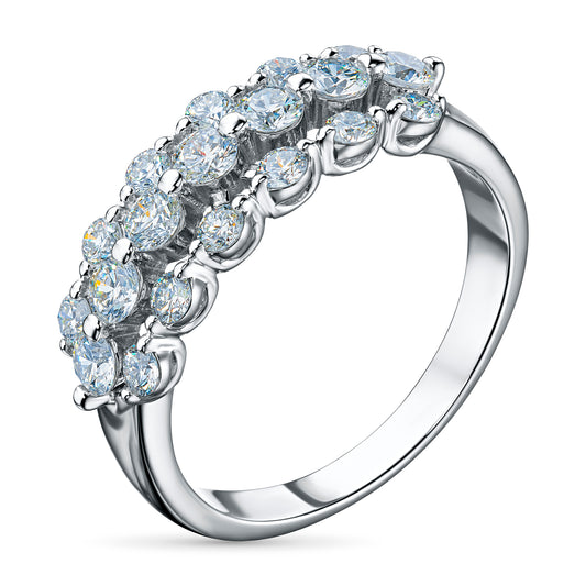 14K White Gold Ring with Natural Diamonds 11.110 CT.TW