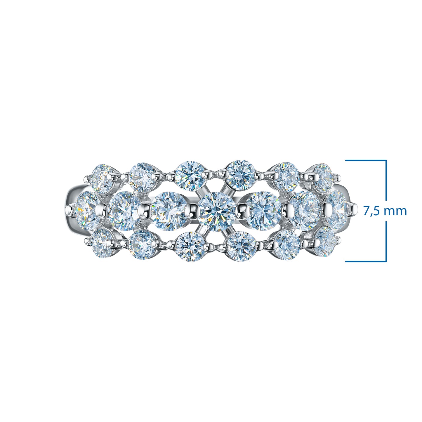 14K White Gold Ring with Natural Diamonds 11.110 CT.TW