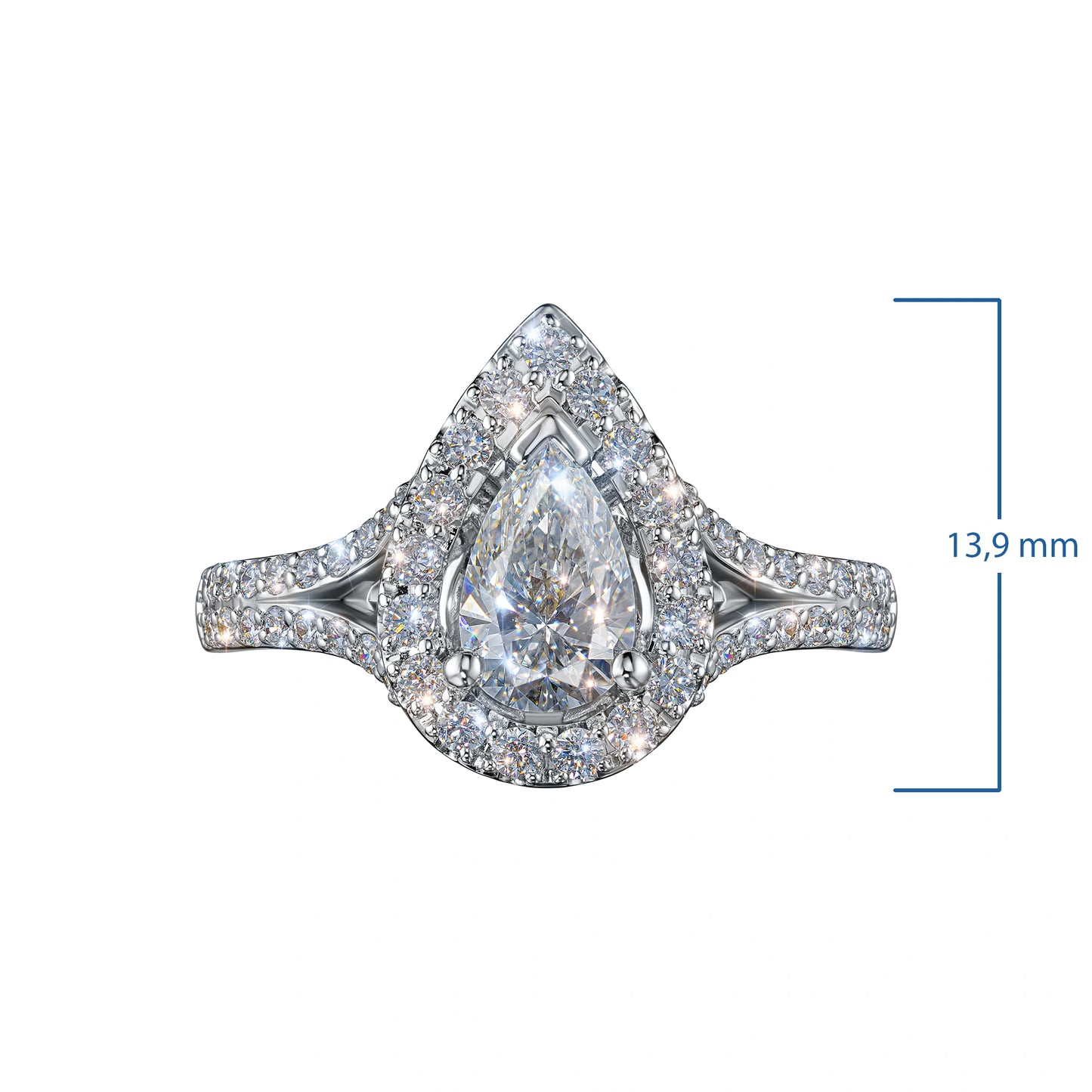 14K White Gold Ring with Lab-Created Diamonds 12.210 CT.TW