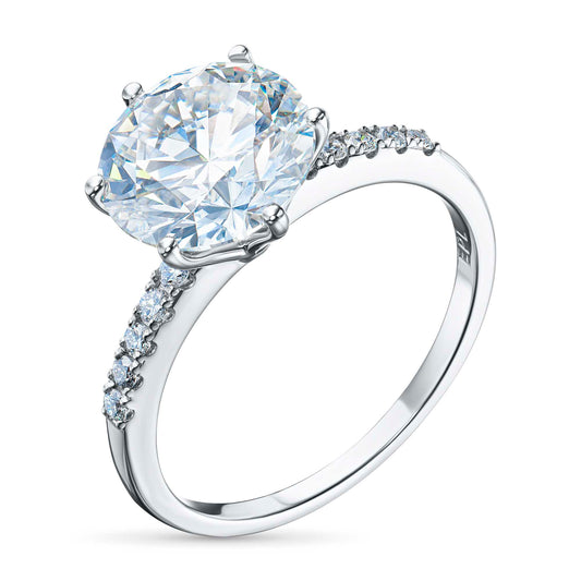 14K White Gold Ring with Lab-Created Diamonds 3.390 CT.TW