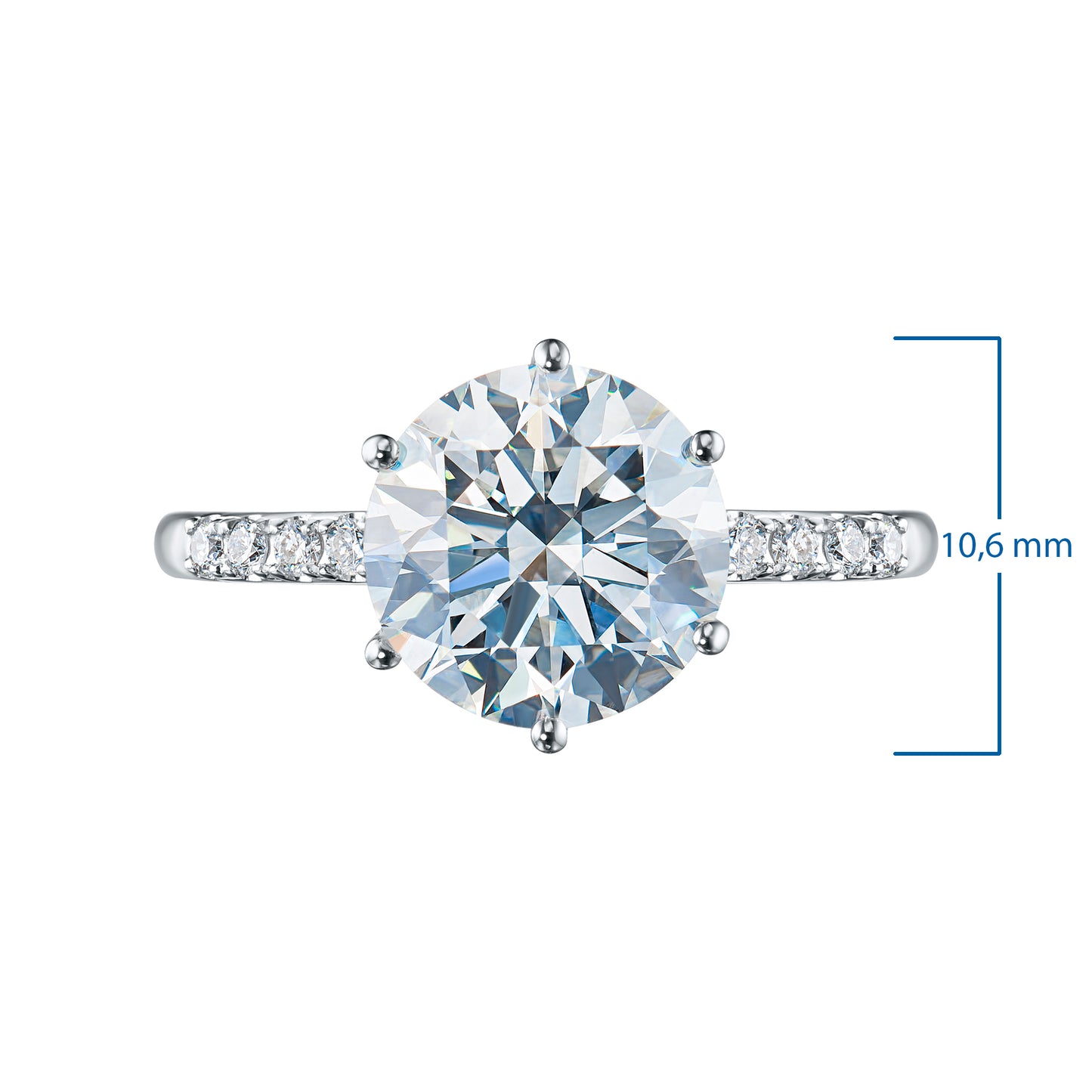 14K White Gold Ring with Lab-Created Diamonds 3.390 CT.TW