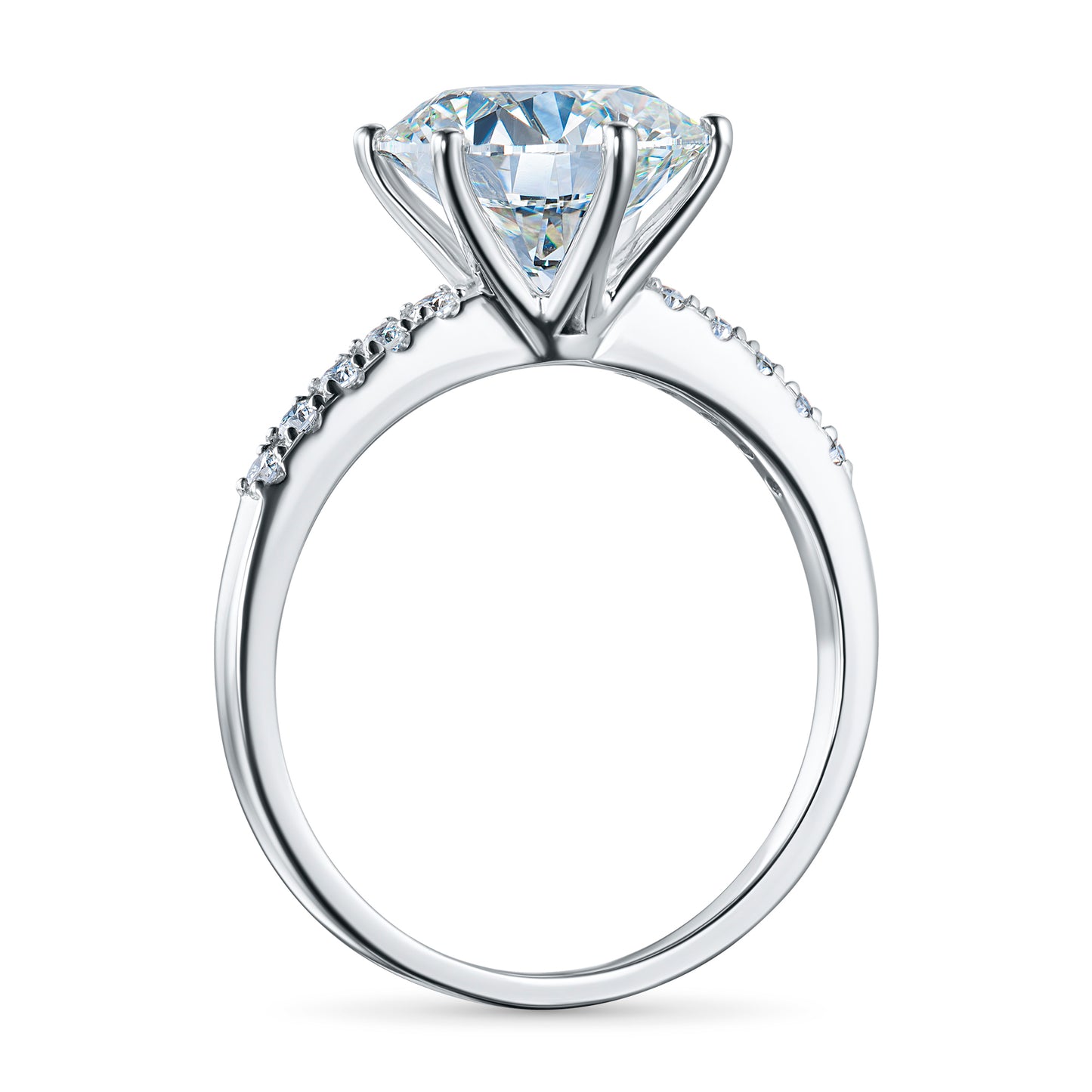 14K White Gold Ring with Lab-Created Diamonds 3.390 CT.TW