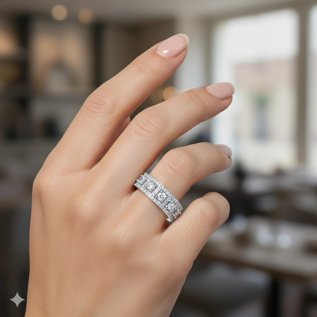 14K White Gold Ring with Lab-Created Diamonds 67.540 CT.TW