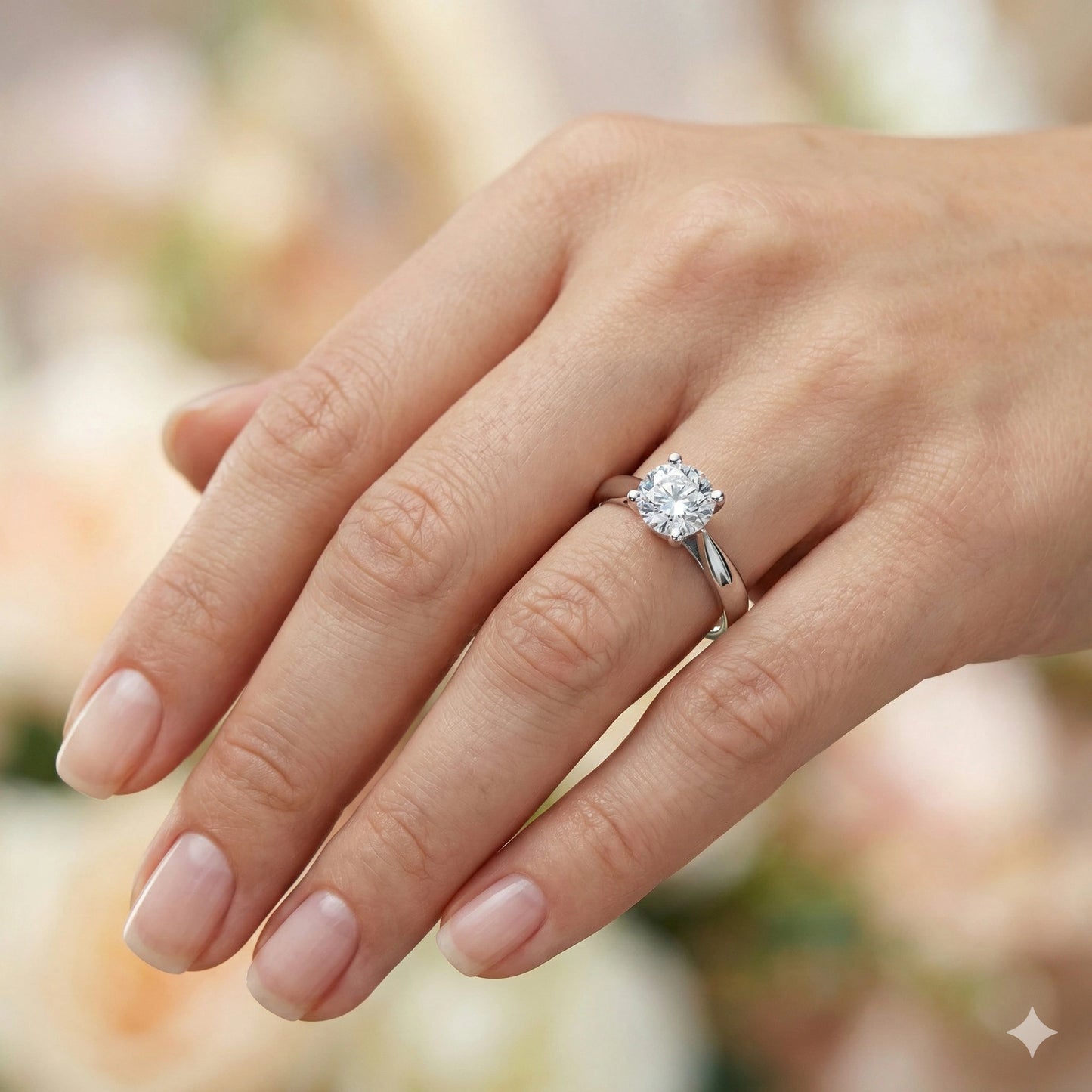 14K White Gold Ring with Natural Diamonds 0.710 CT.TW