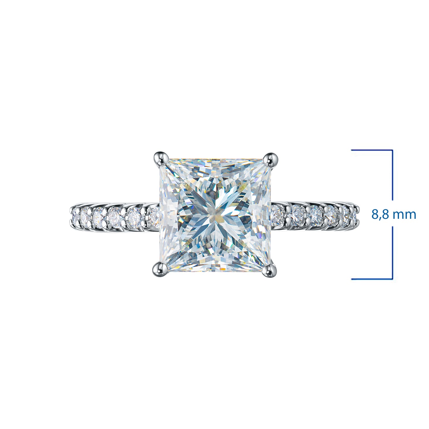 14K White Gold Ring with Lab-Created Diamonds 5.990 CT.TW