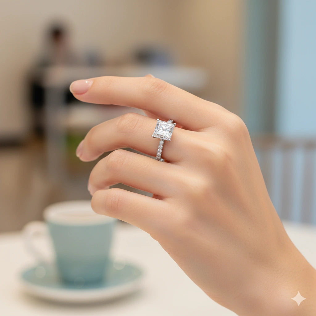 14K White Gold Ring with Lab-Created Diamonds 5.990 CT.TW