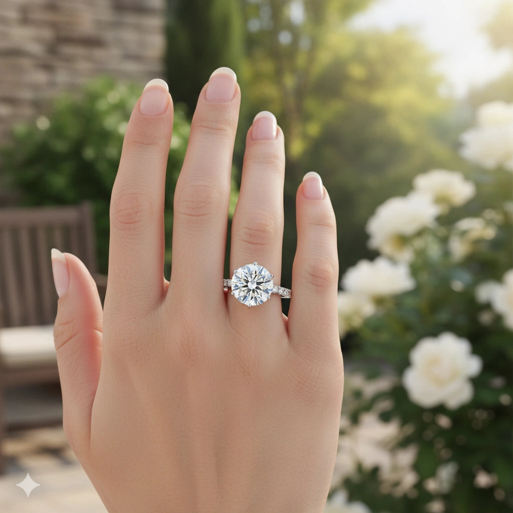 14K White Gold Ring with Lab-Created Diamonds 8.460 CT.TW