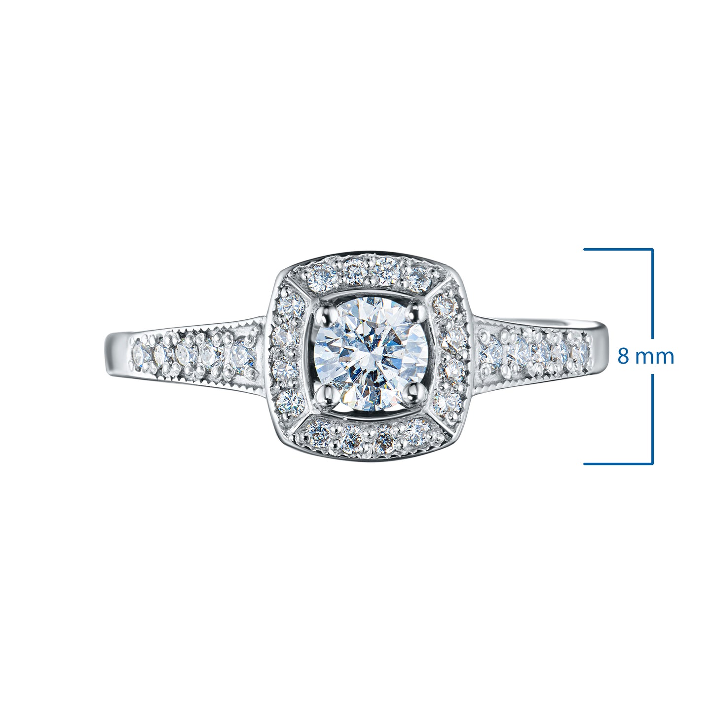14K White Gold Ring with Natural Diamonds 2.570 CT.TW