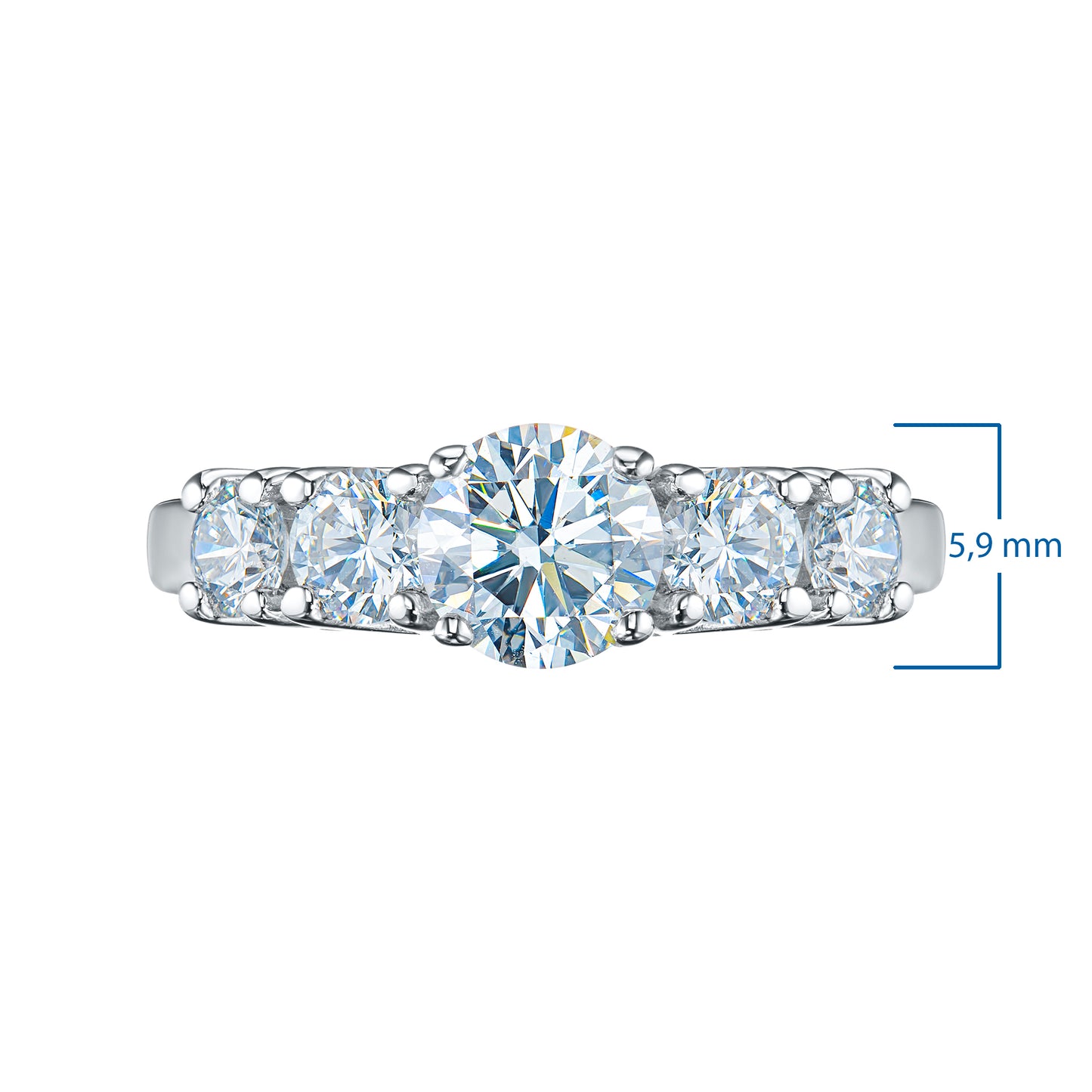 14K White Gold Ring with Natural Diamonds 1.850 CT.TW